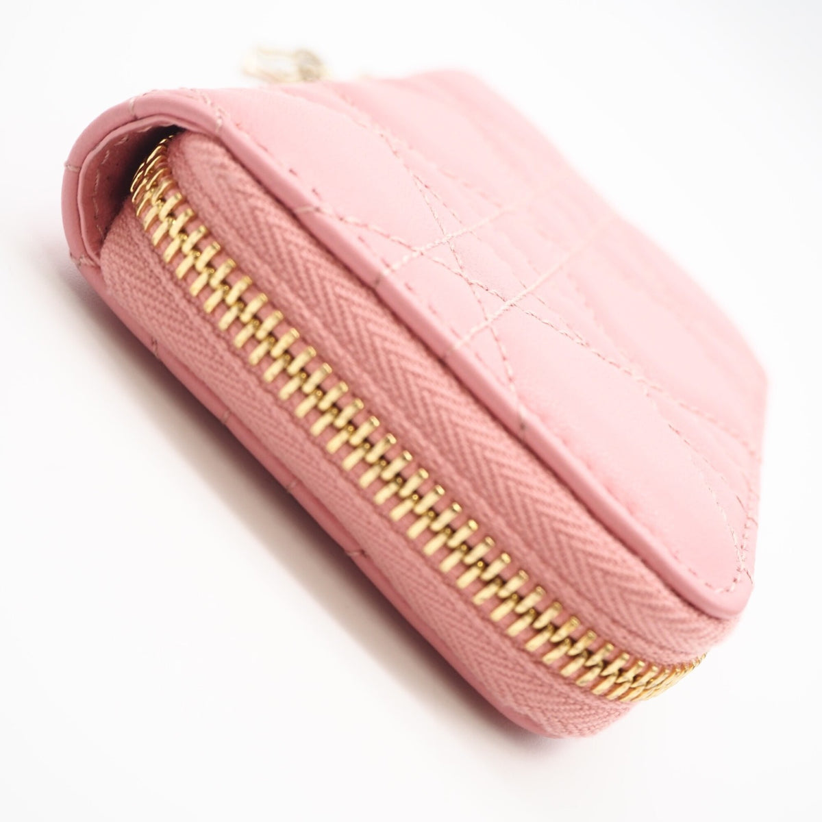 Christian Dior Cannage/Lady Dior Pink Leather Coin Purse/Coin Case (Pre-Owned)