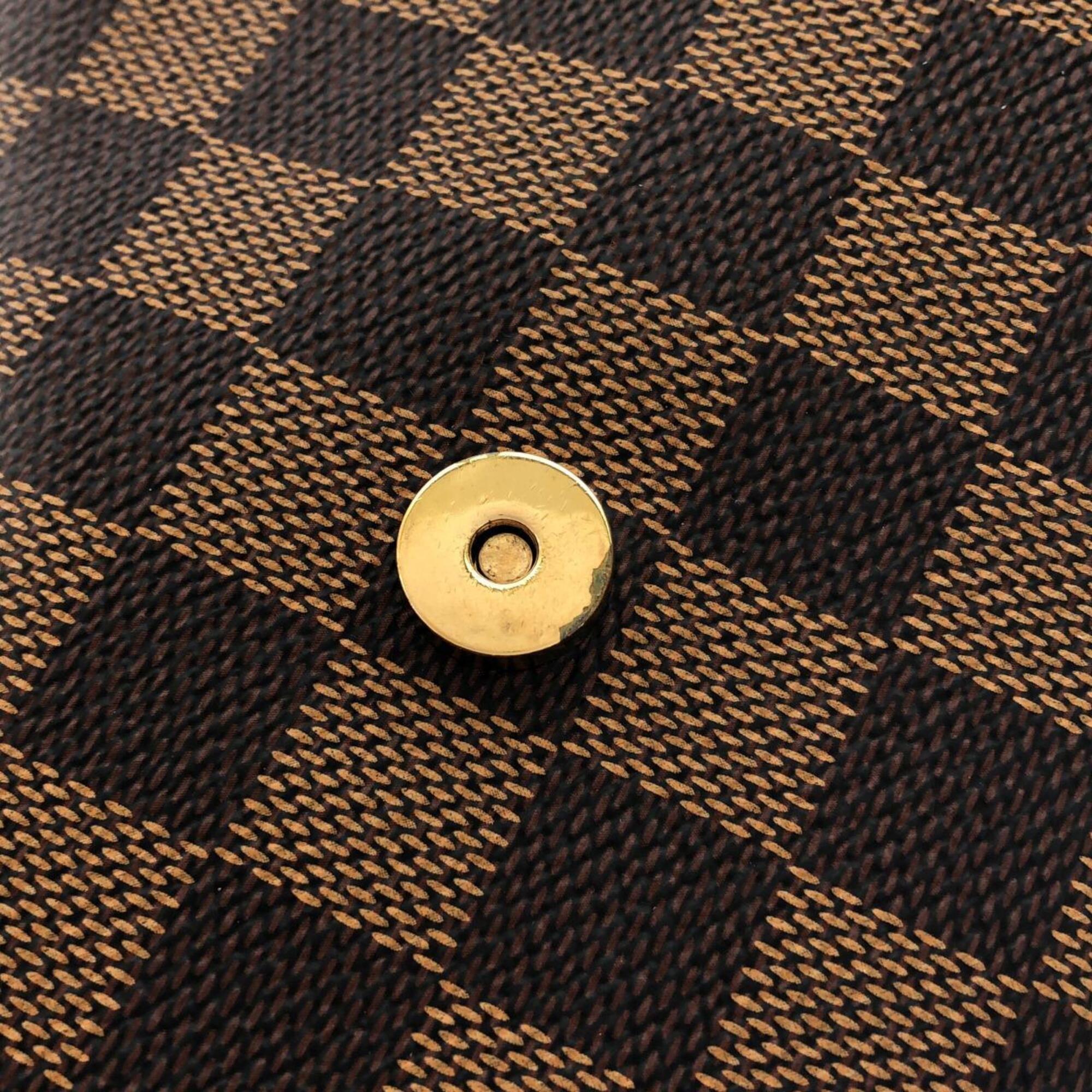Louis Vuitton Damier Damier Canvas Ebene Leather Shoulder Bag (Pre-Owned)