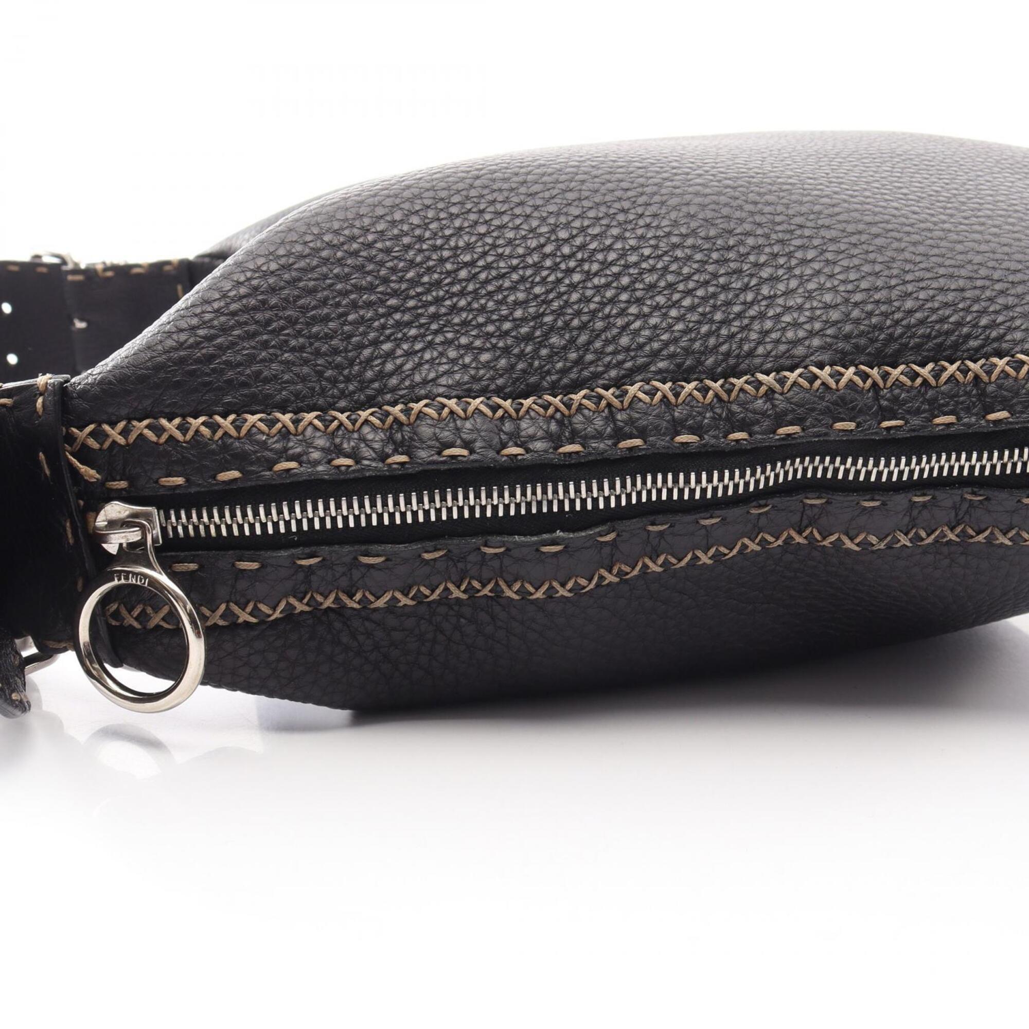 Fendi Black Leather Handbag Shoulder Bag (Pre-Owned)
