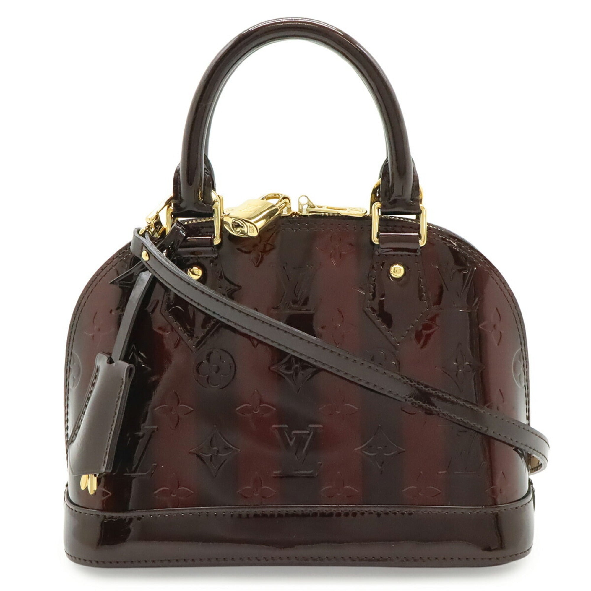 Louis Vuitton Amarante Monogram Vernis Rayures Handbag Shoulder Bag (Pre-Owned)