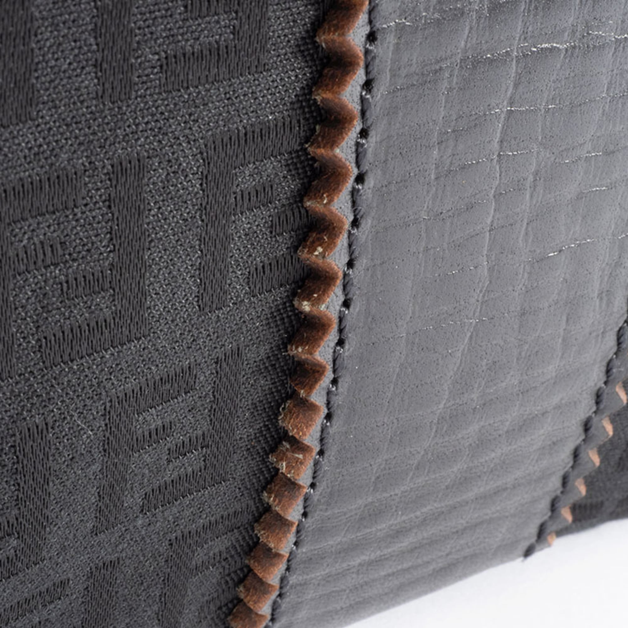 Fendi Zucca Black Canvas Leather Handbag (Pre-Owned)