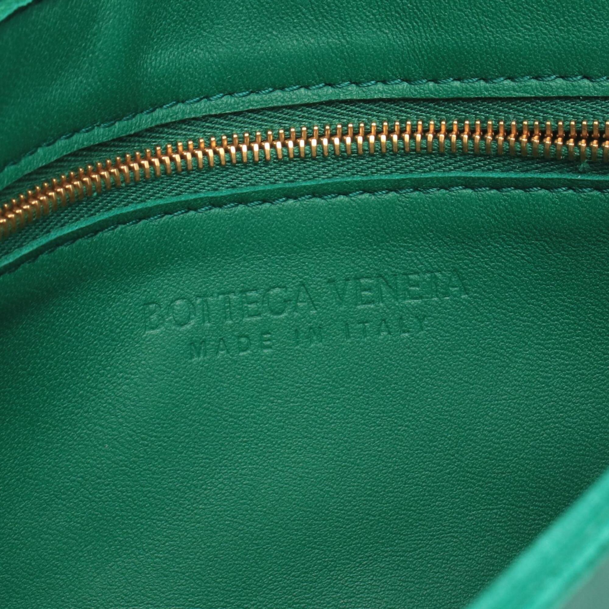 Bottega Veneta Green Leather Handbag Shoulder Bag (Pre-Owned)