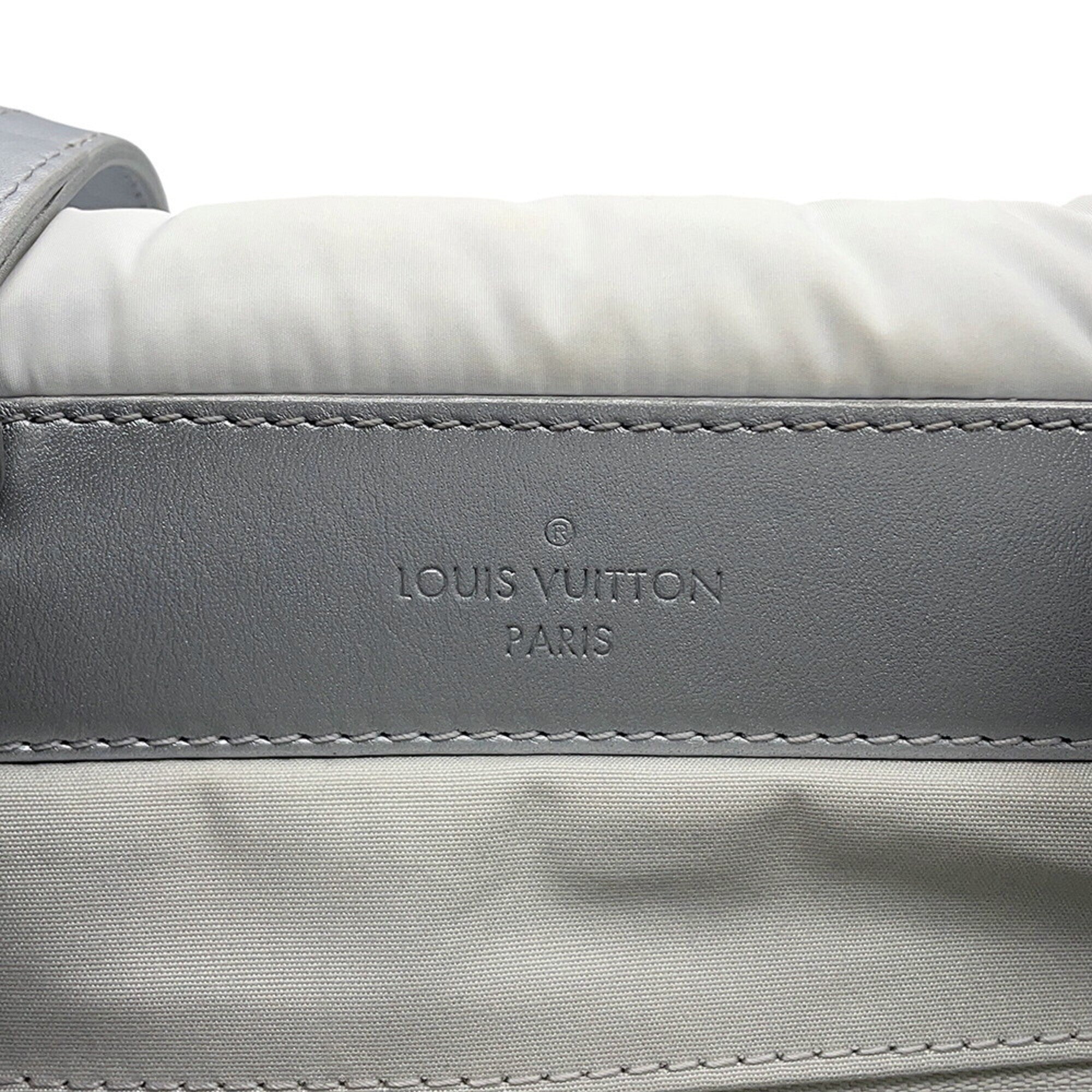 Louis Vuitton Silver Nylon Handbag Shoulder Bag Tote Bag (Pre-Owned)