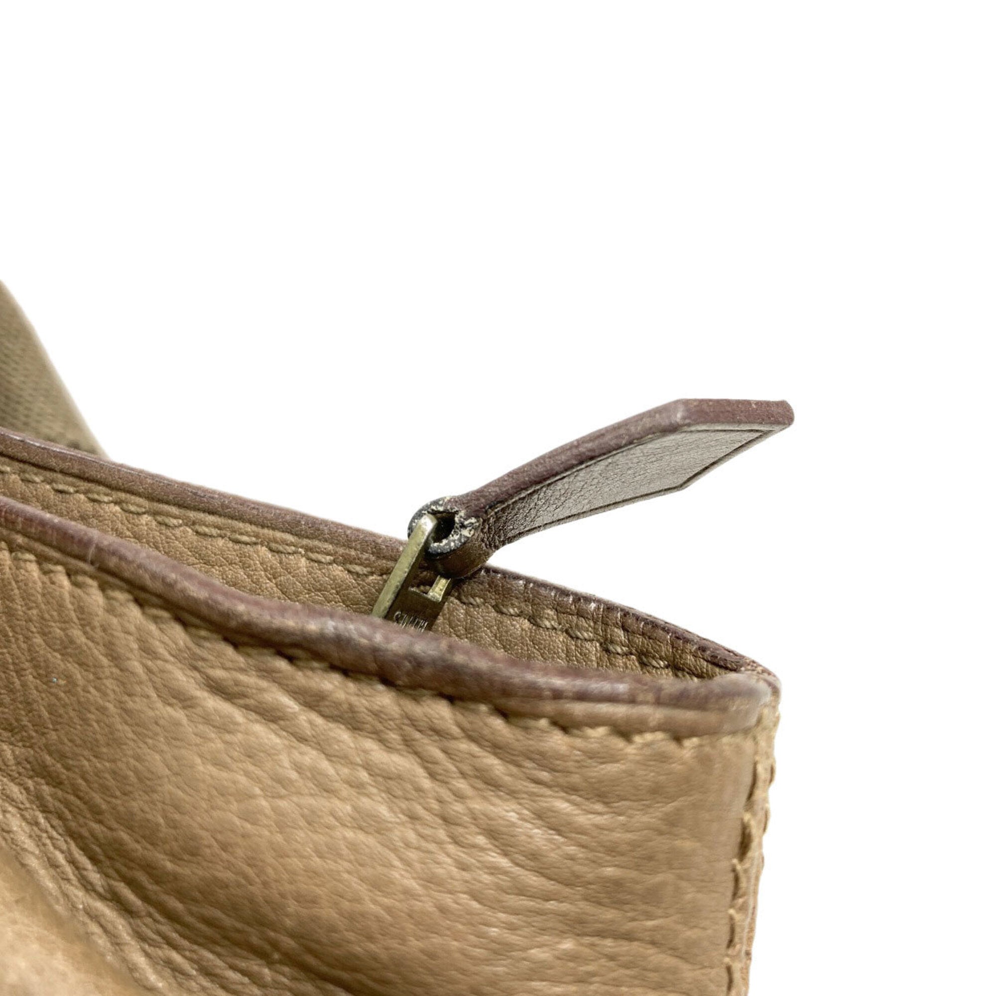 Hermes Caravan Horizontal Khaki Canvas Veau Derma Handbag (Pre-Owned)