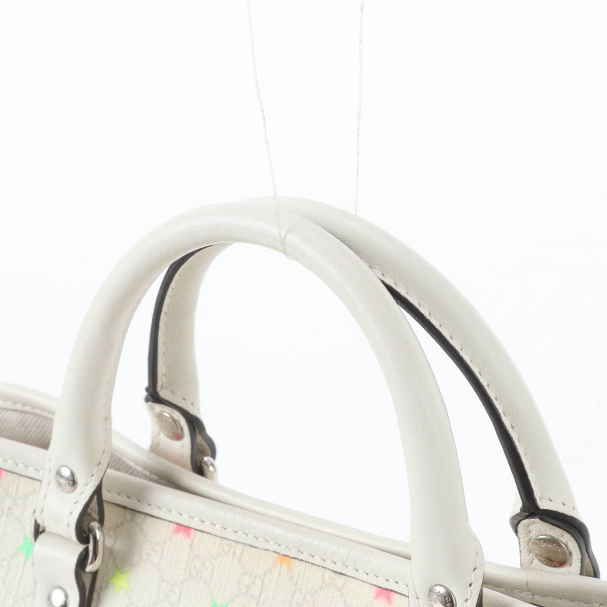 Gucci Multi-Color Leather Coated Canvas Handbag Tote Bag (Pre-Owned)