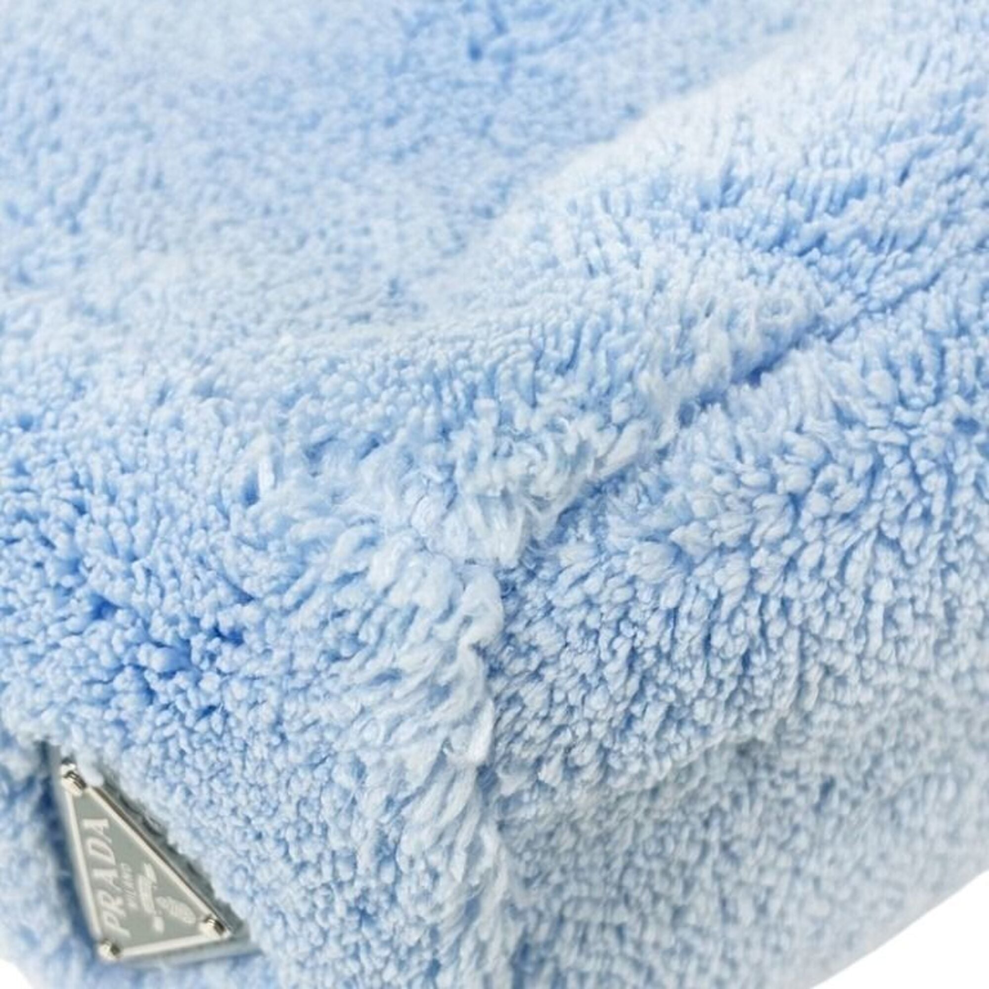 Prada Blue Pile Fabric Handbag Shoulder Bag (Pre-Owned)
