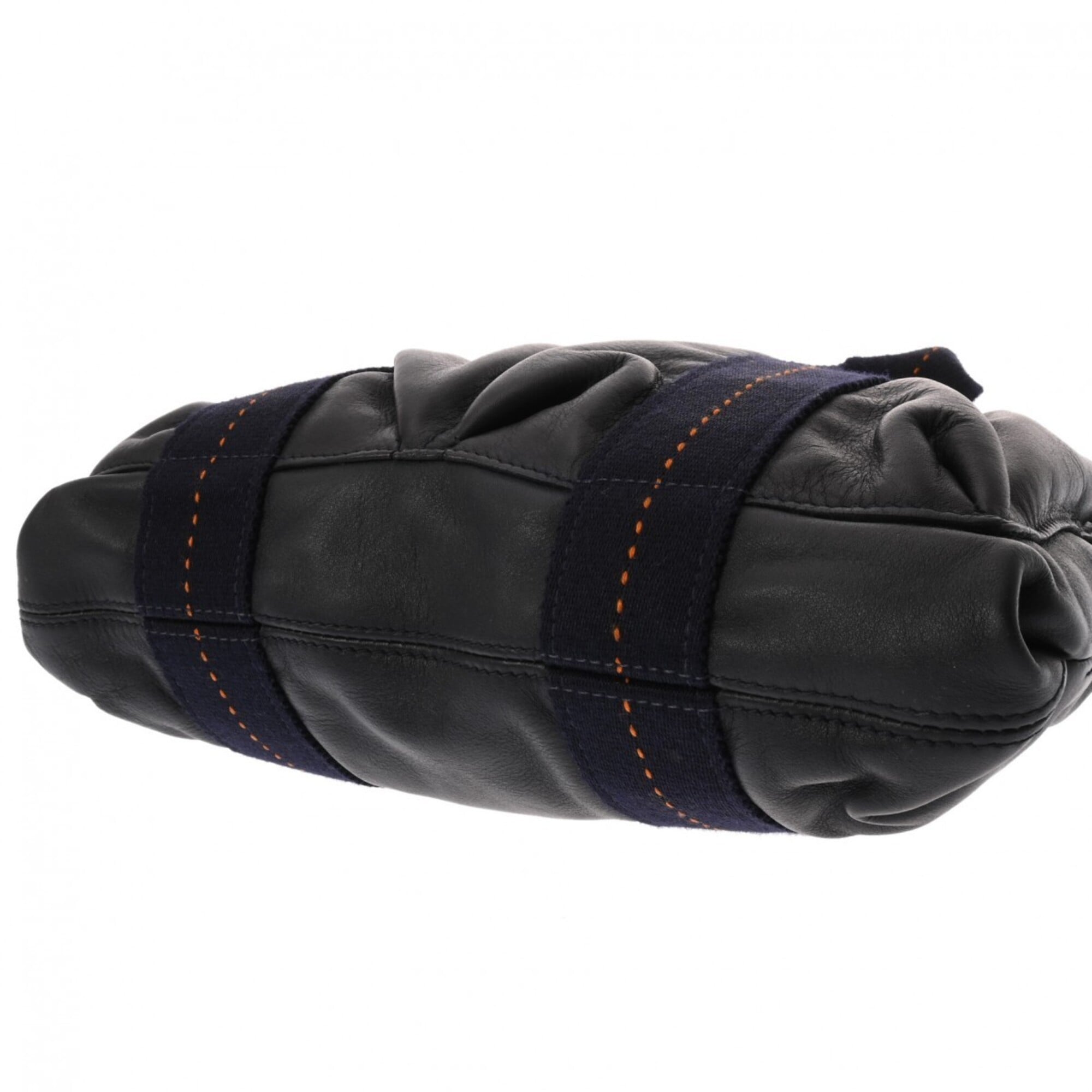 Hermes Caravan Horizontal Navy Veau Derma Handbag (Pre-Owned)