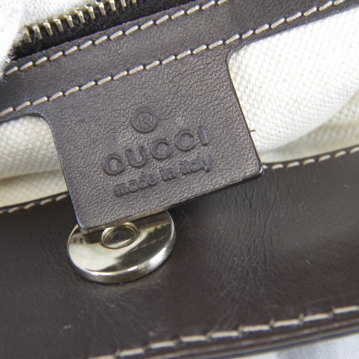 Gucci Brown Gg Canvas Leather Tote Bag (Pre-Owned)