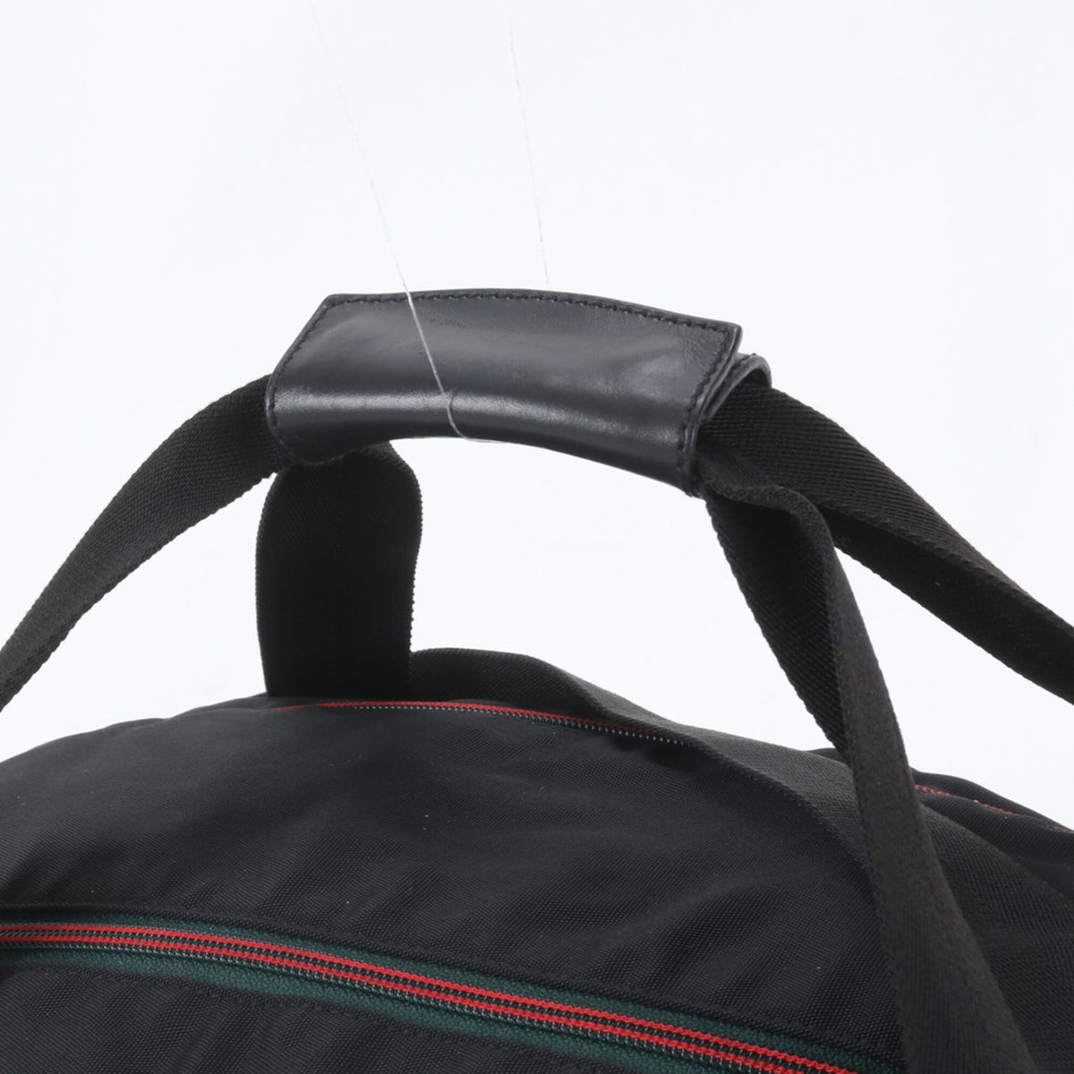Gucci Black Leather Nylon Boston Bag Shoulder Bag Tote Bag (Pre-Owned)