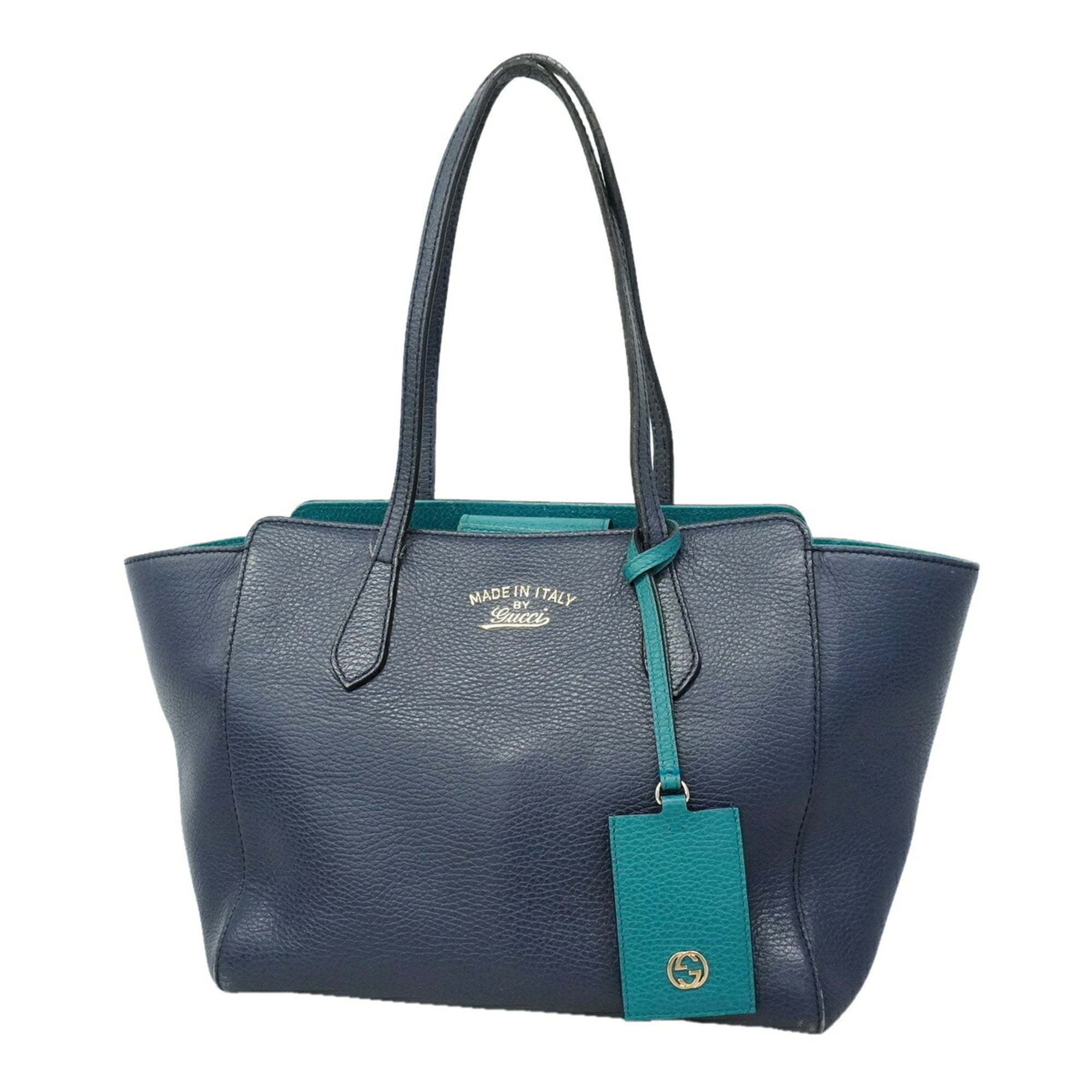 Gucci Navy Leather Tote Bag (Pre-Owned)