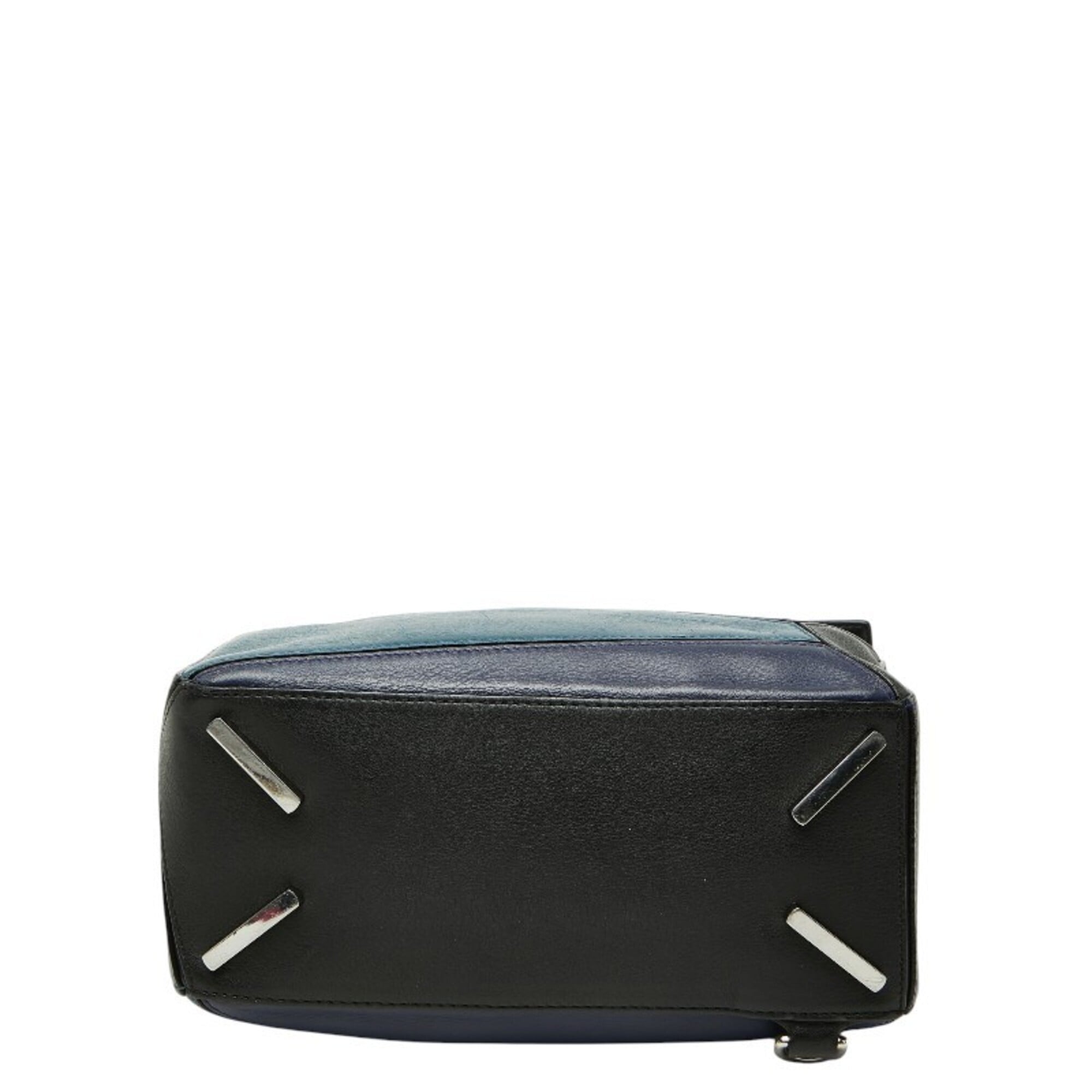 Loewe Puzzle Navy Purple Leather Handbag Shoulder Bag (Pre-Owned)