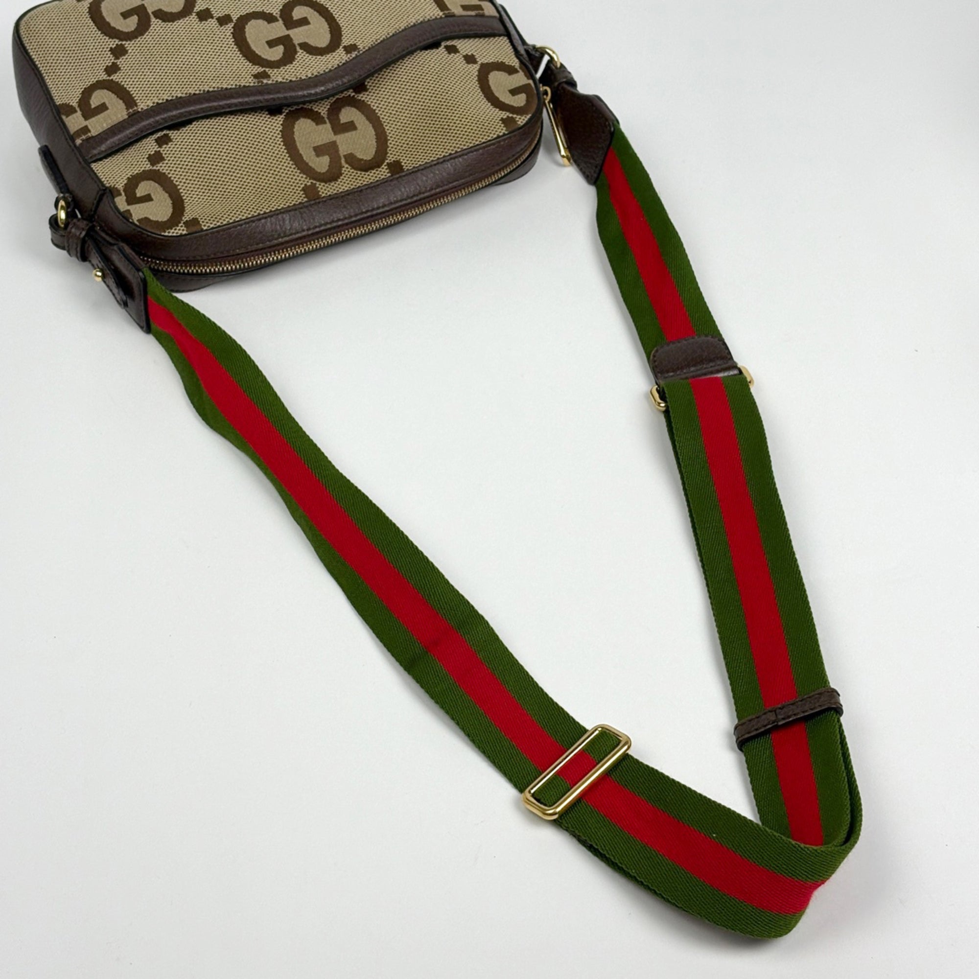 Gucci Beige Brown Gg Canvas Messenger Bag Shoulder Bag (Pre-Owned)
