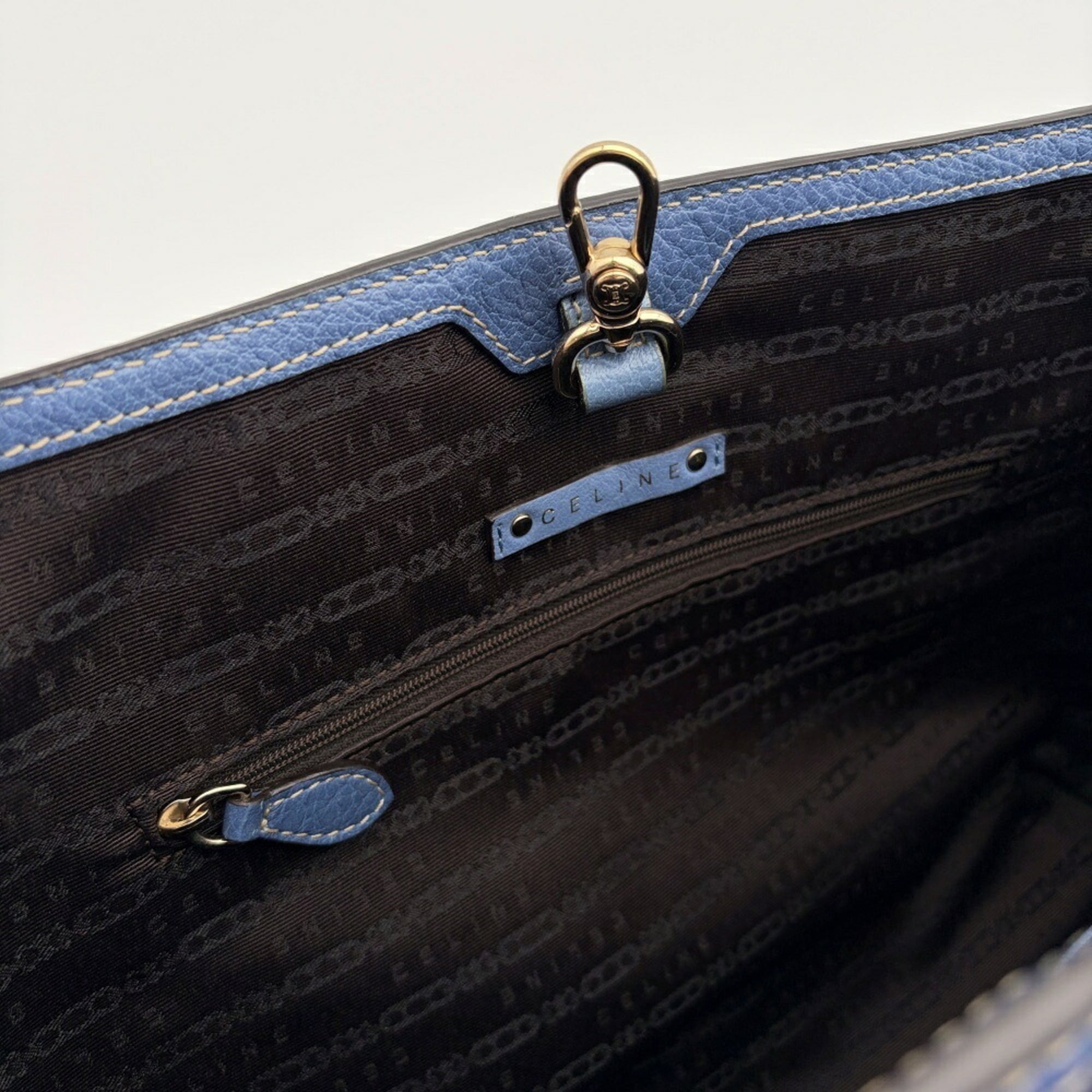 Celine Blue Leather Tote Bag (Pre-Owned)