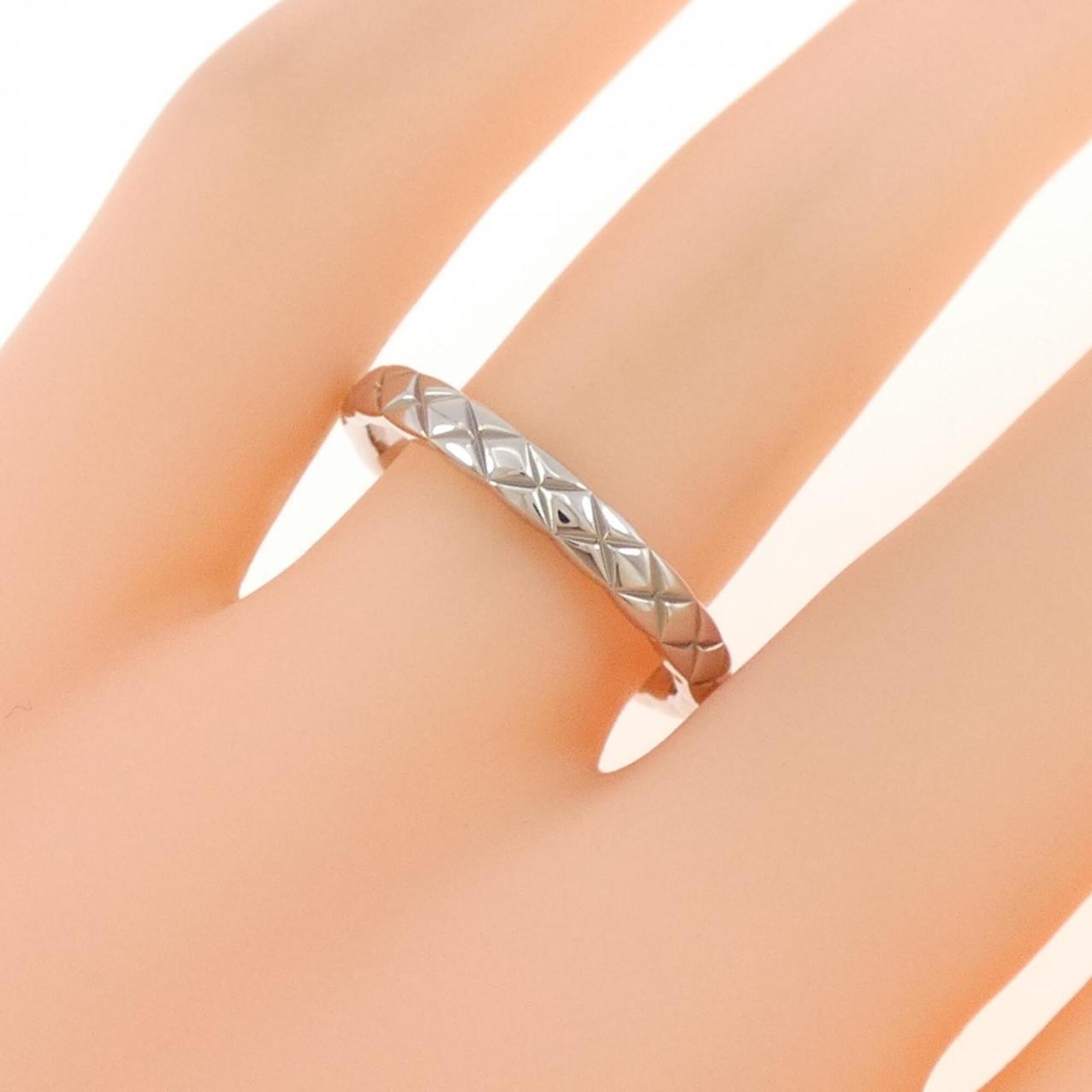 Chanel Platinum Platinum 950 Band Ring (Pre-Owned)