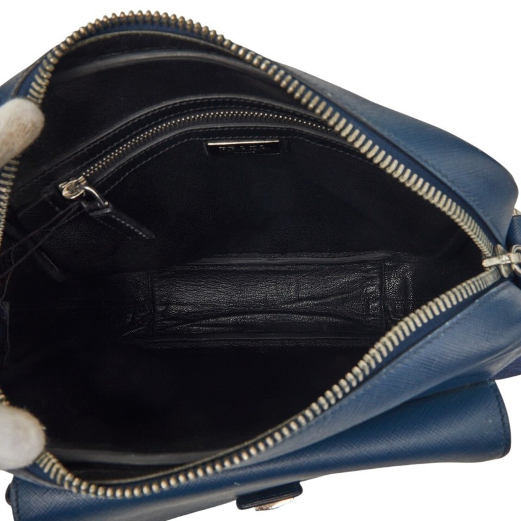 Prada Navy Leather Shoulder Bag (Pre-Owned)