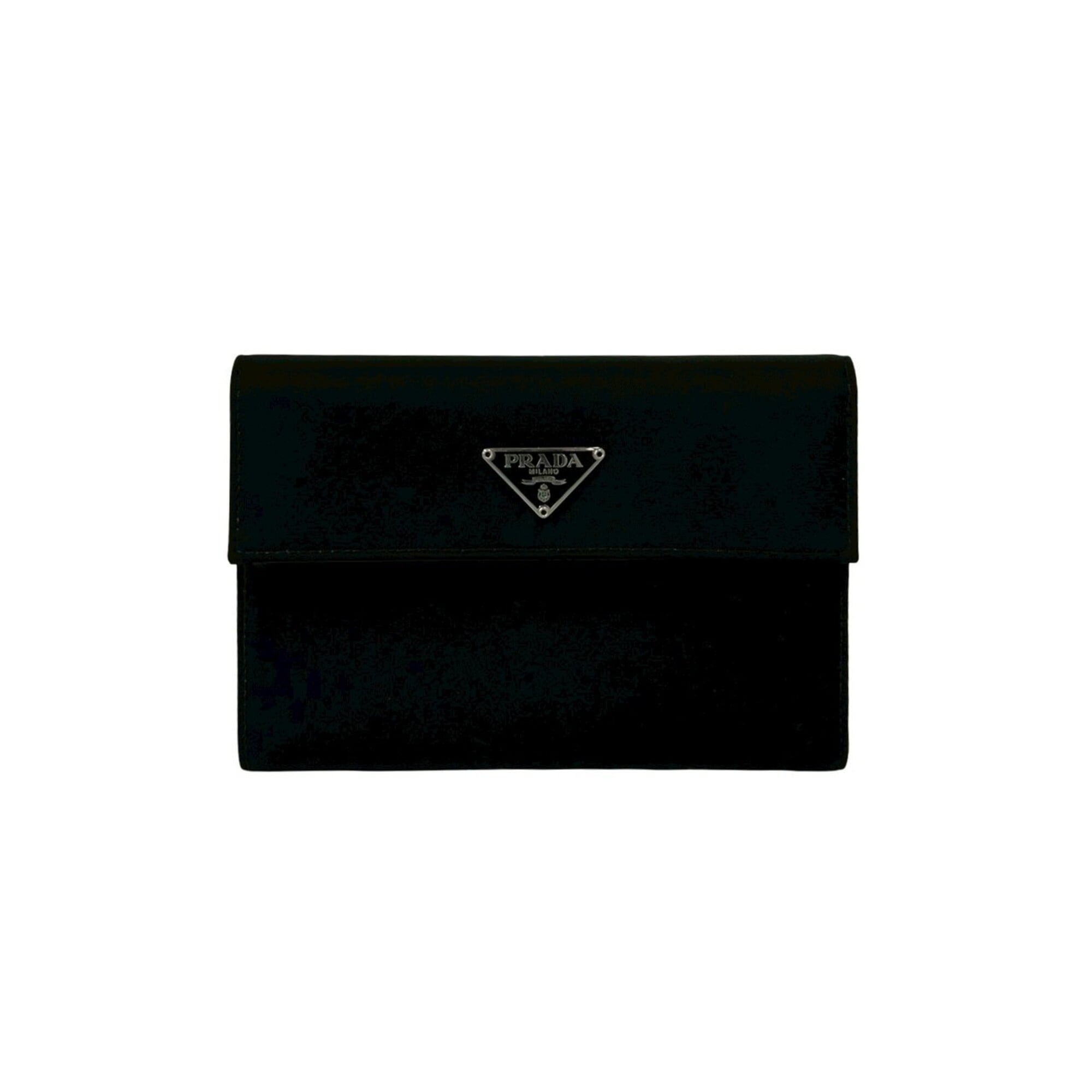Prada Black Nylon Leather Wallet (Tri-Fold) (Pre-Owned)