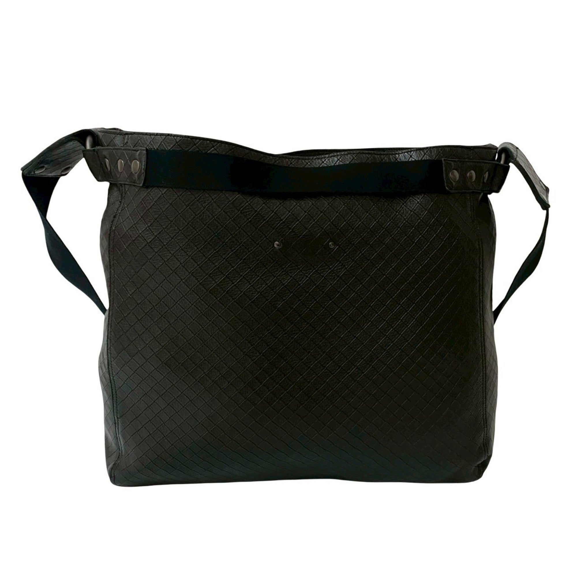 Bottega Veneta Black Leather Shoulder Bag Tote Bag (Pre-Owned)