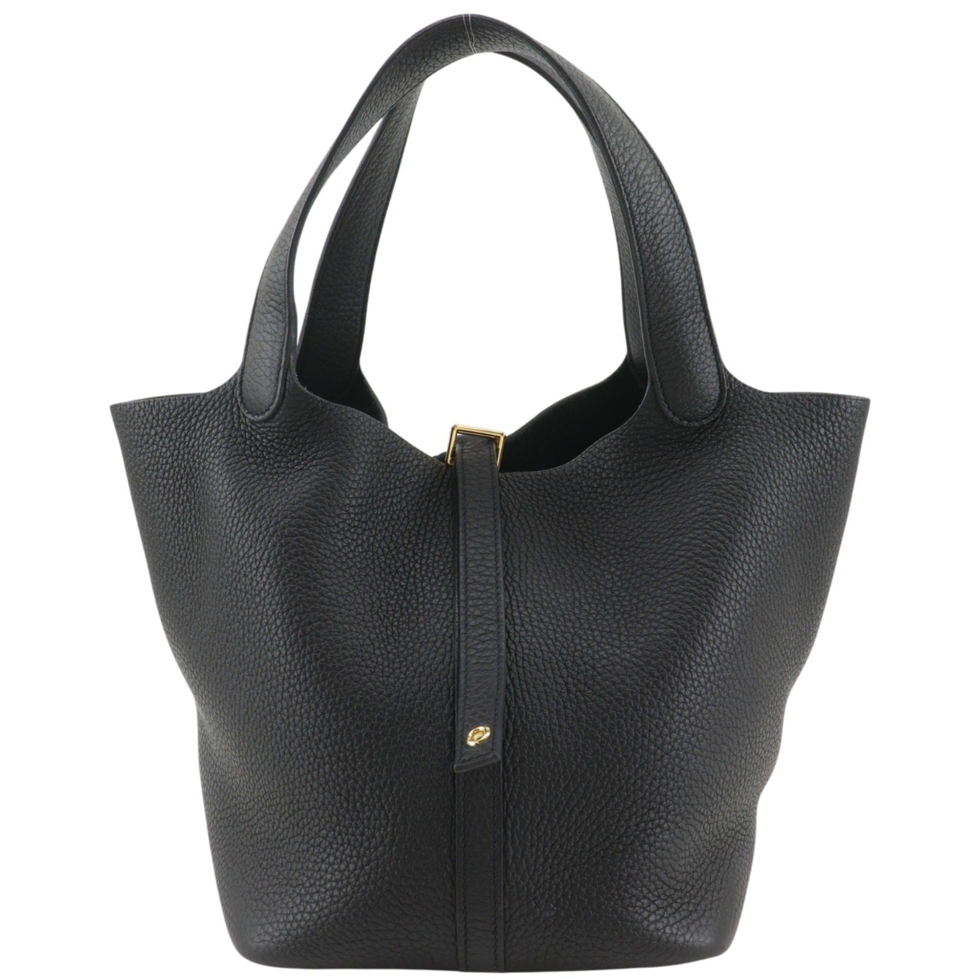 Hermes Picotin Black Taurillon Clemence Leather Handbag (Pre-Owned)