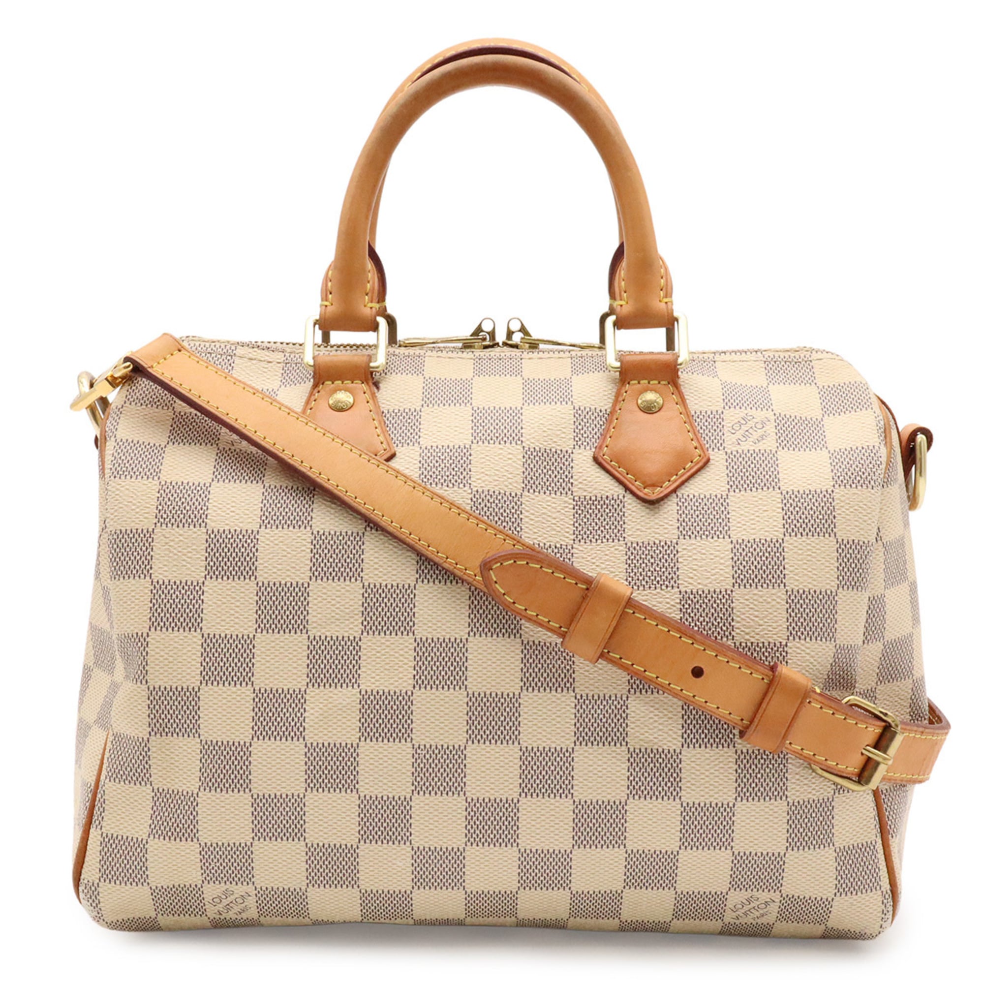 Louis Vuitton Damier Azur Ivory Damier Azur Boston Bag Handbag Shoulder Bag (Pre-Owned)