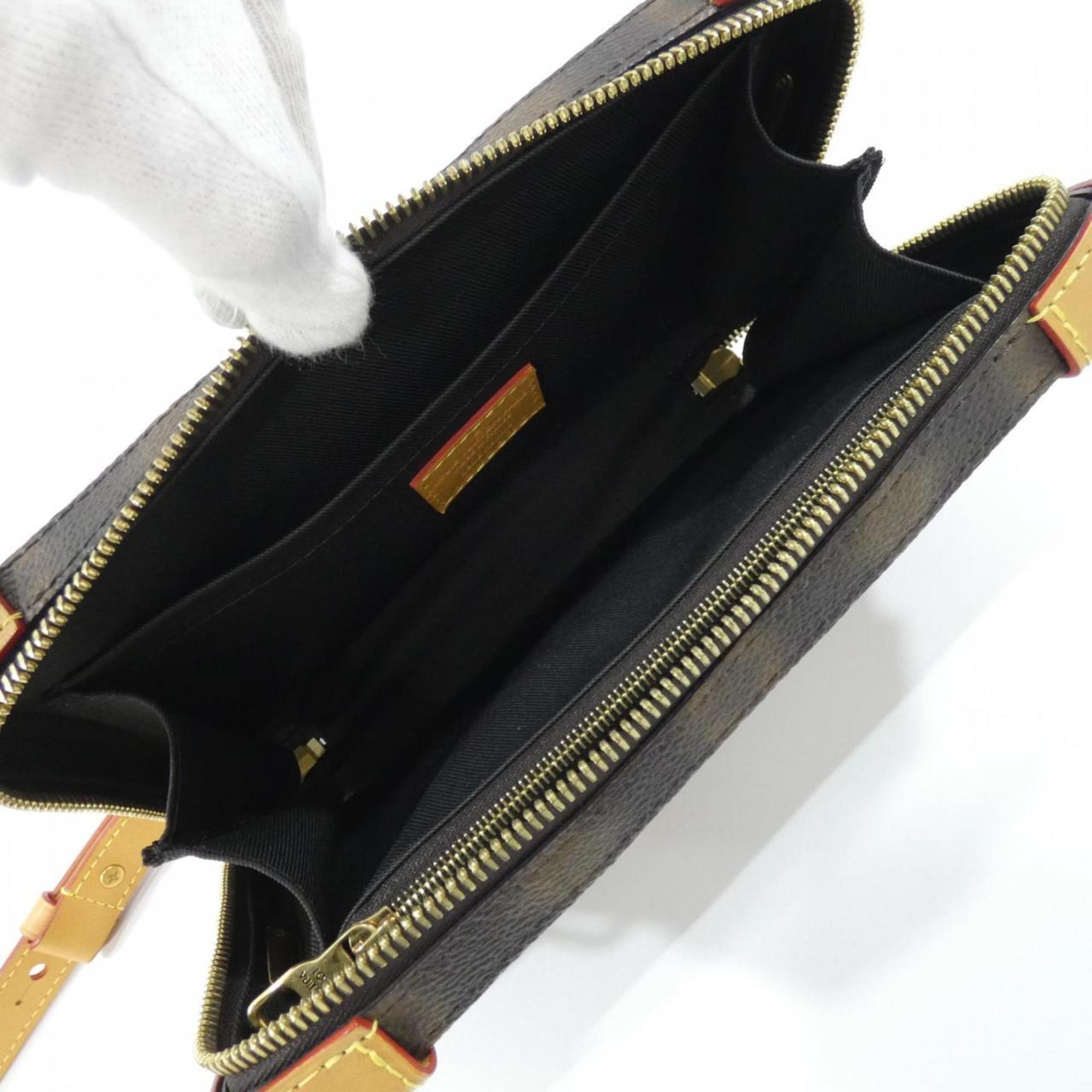 Louis Vuitton Marron Coated Canvas Shoulder Bag (Pre-Owned)