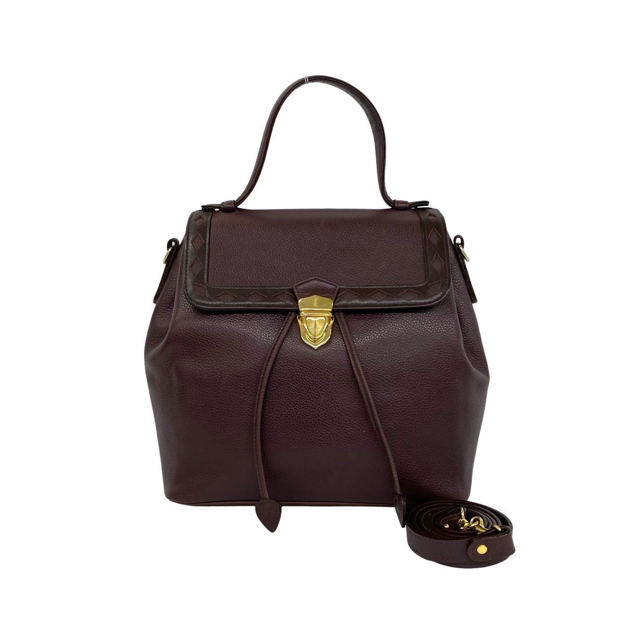 Yves Saint Laurent Brown Leather Handbag Shoulder Bag (Pre-Owned)