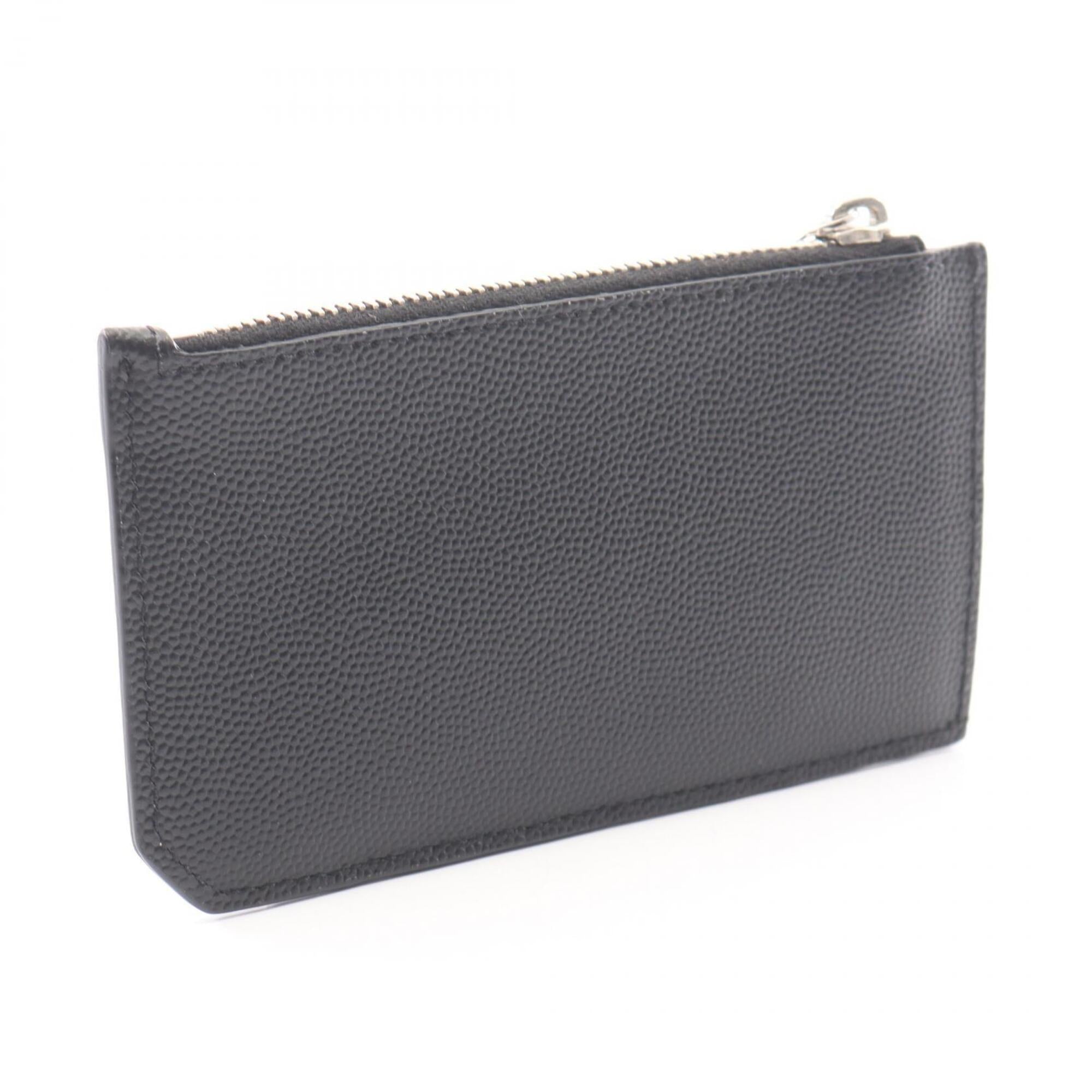 Saint Laurent Black Leather Coin Purse/Coin Case (Pre-Owned)