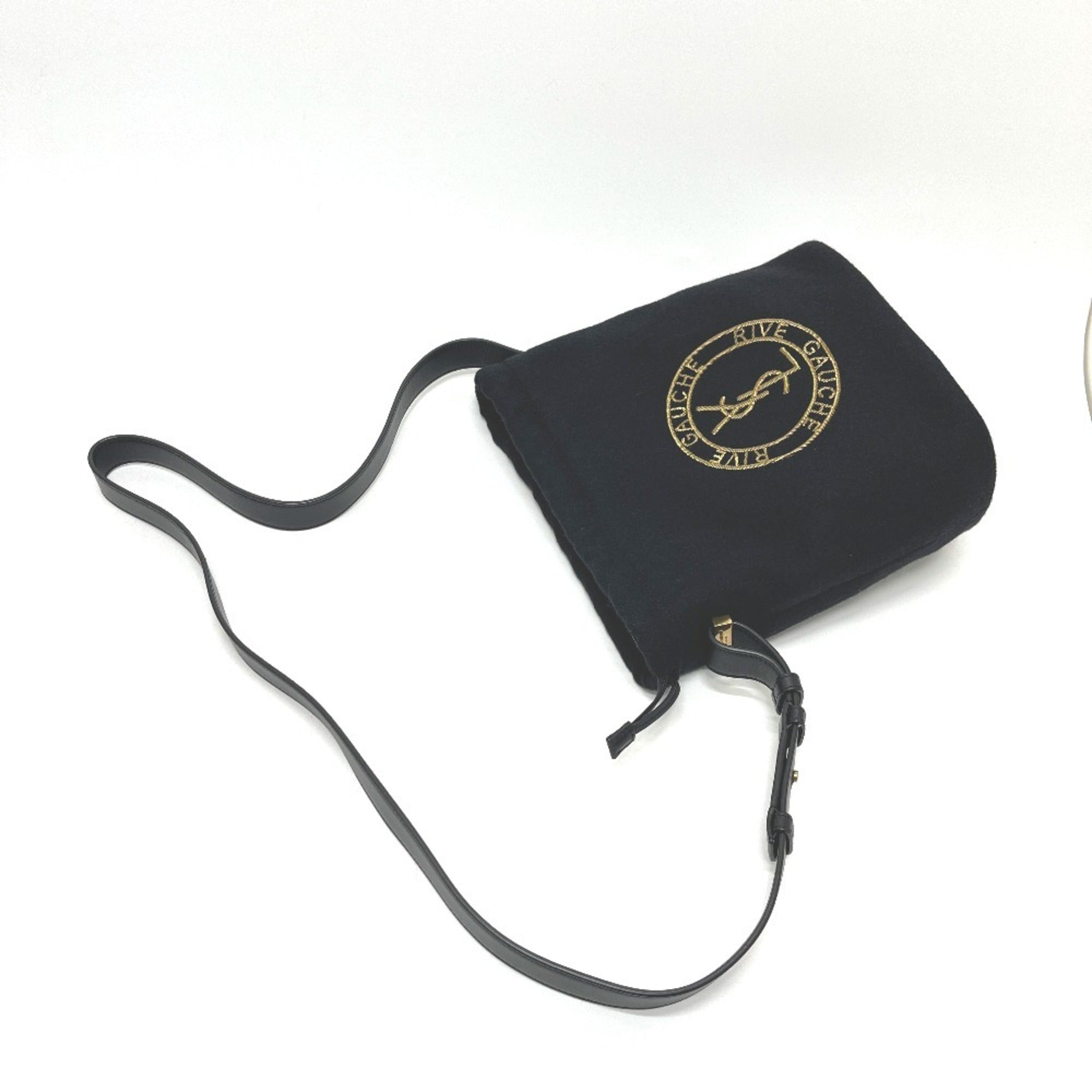 Yves Saint Laurent Black Canvas Handbag Shoulder Bag (Pre-Owned)