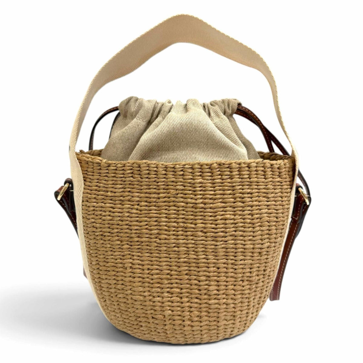 Chloé Beige Paper Leather Basket Shoulder Bag (Pre-Owned)