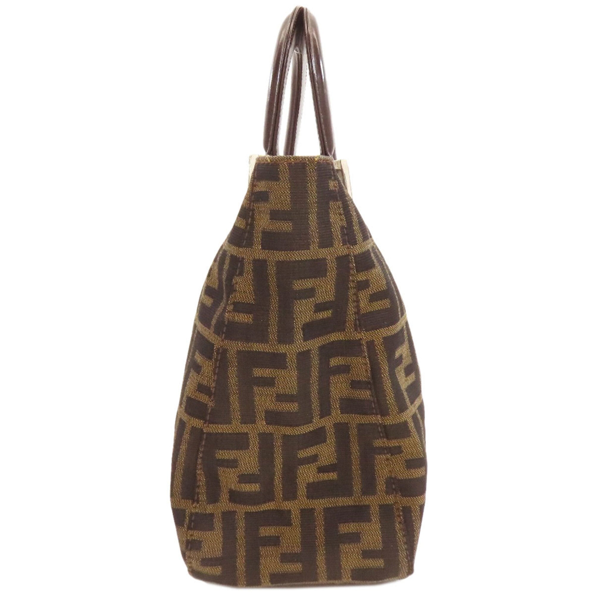 Fendi Brown Canvas Leather Handbag (Pre-Owned)