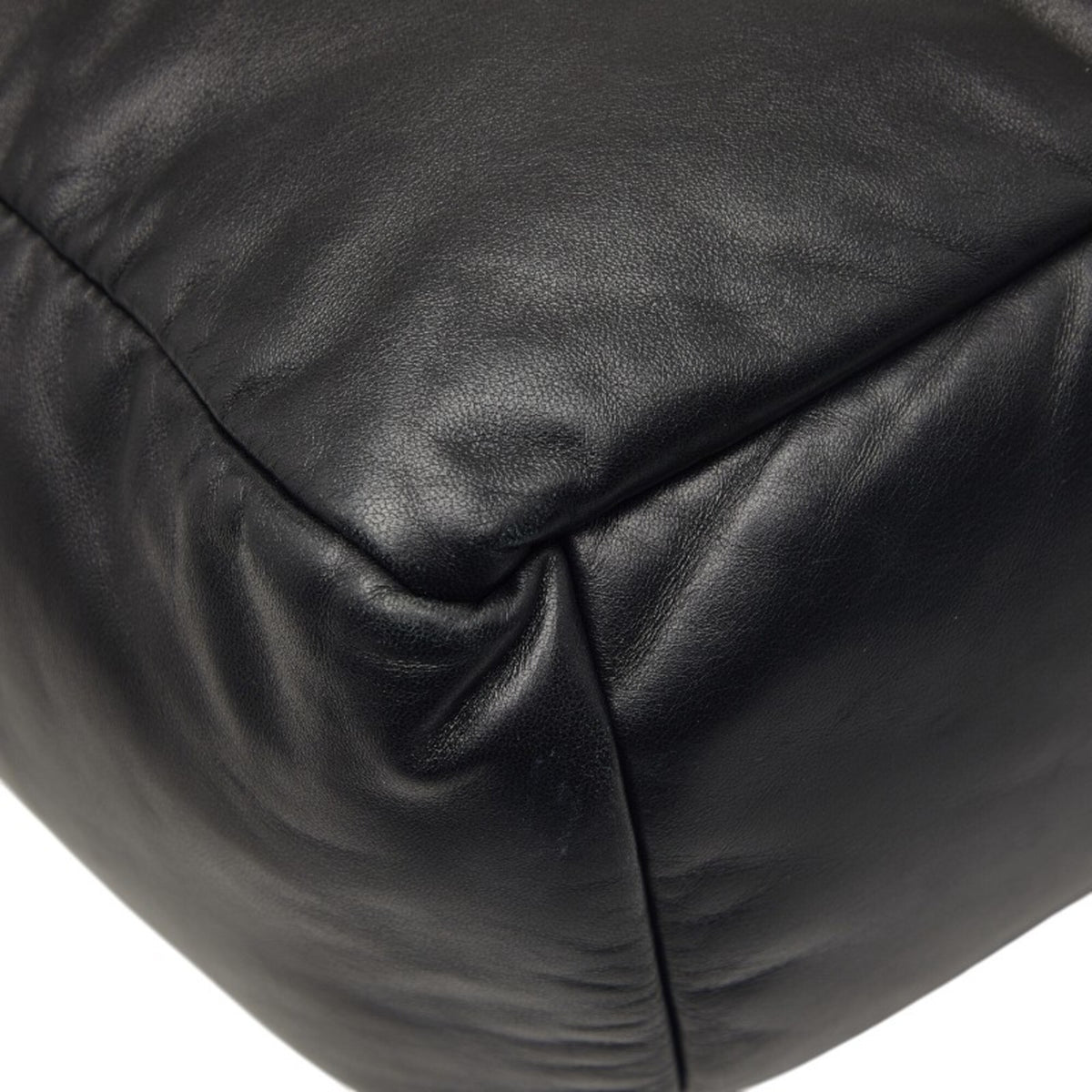 Prada Black Leather Shoulder Bag Tote Bag (Pre-Owned)