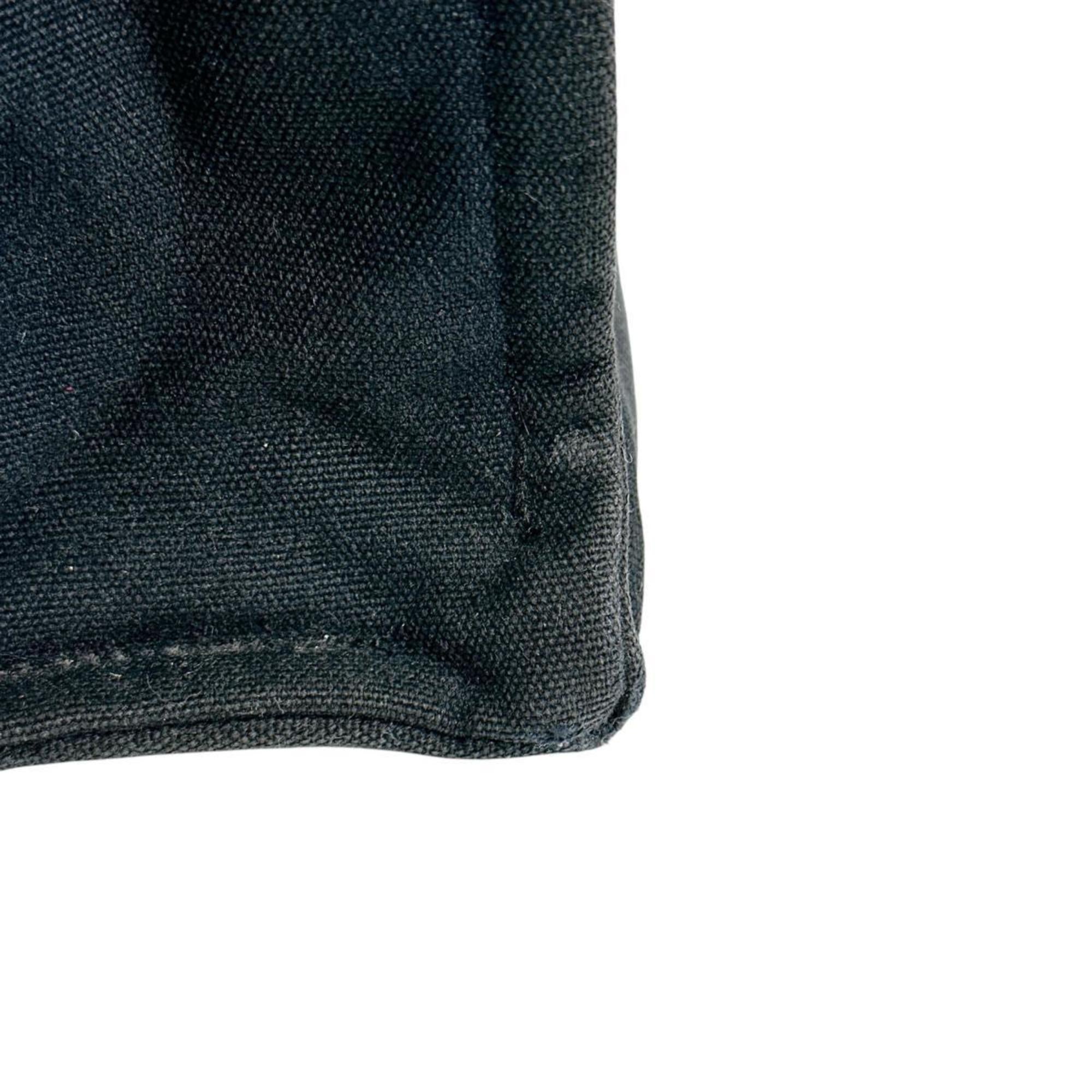 Hermes Black Canvas Handbag Tote Bag (Pre-Owned)