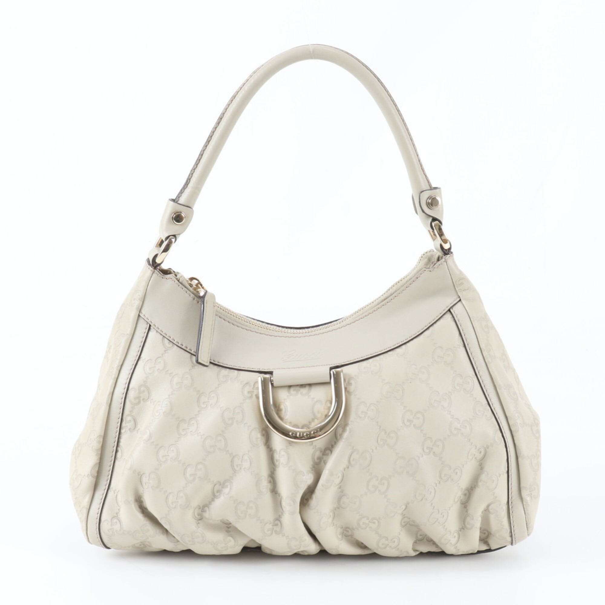 Gucci Guccissima Ivory Leather Handbag Shoulder Bag (Pre-Owned)