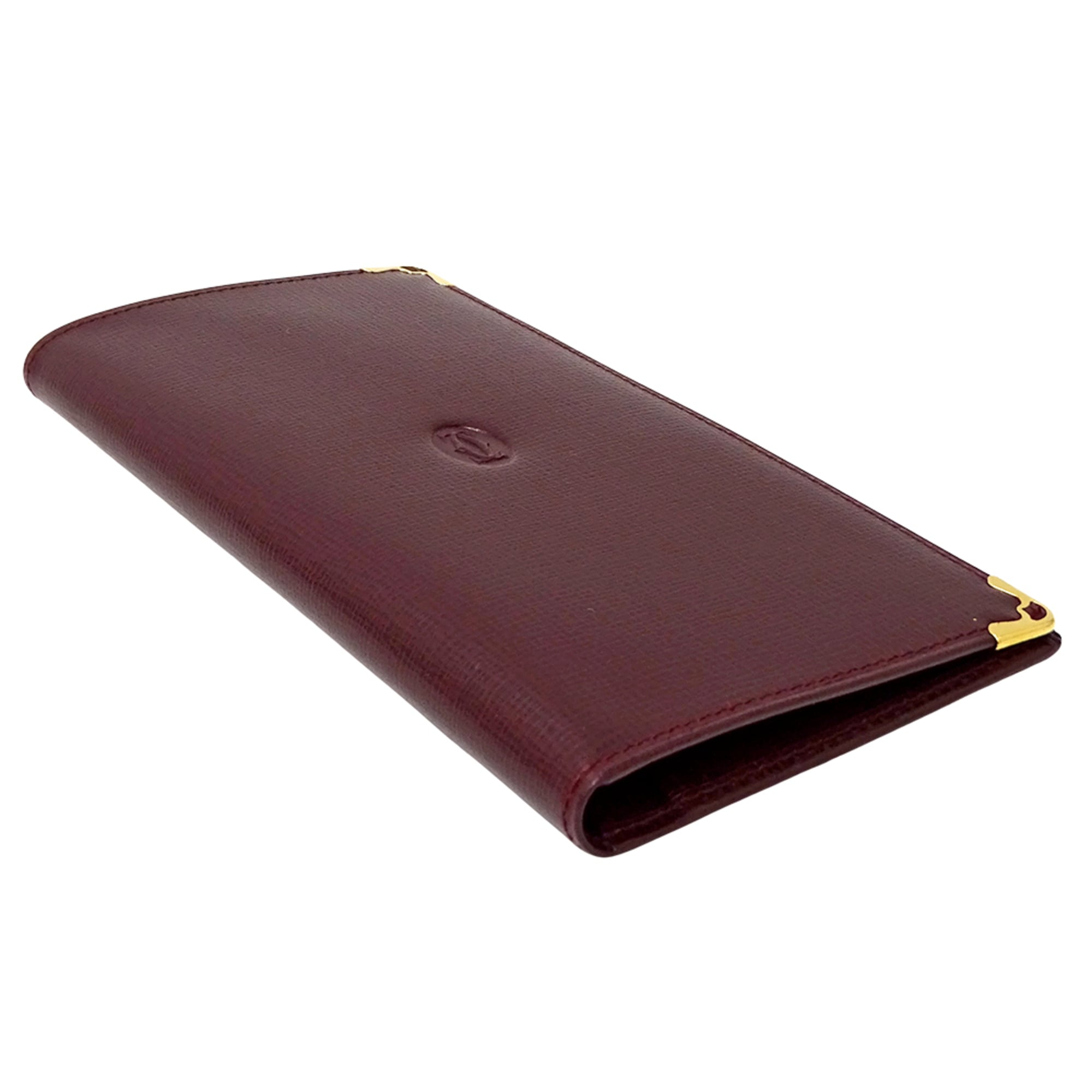 Cartier Bordeaux Red Color Wine Red Leather (Pre-Owned)