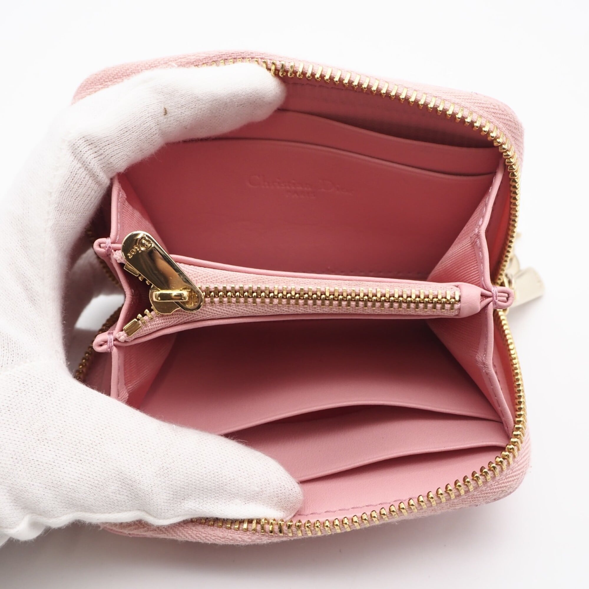 Christian Dior Lady Dior Pink Leather Coin Purse/Coin Case (Pre-Owned)