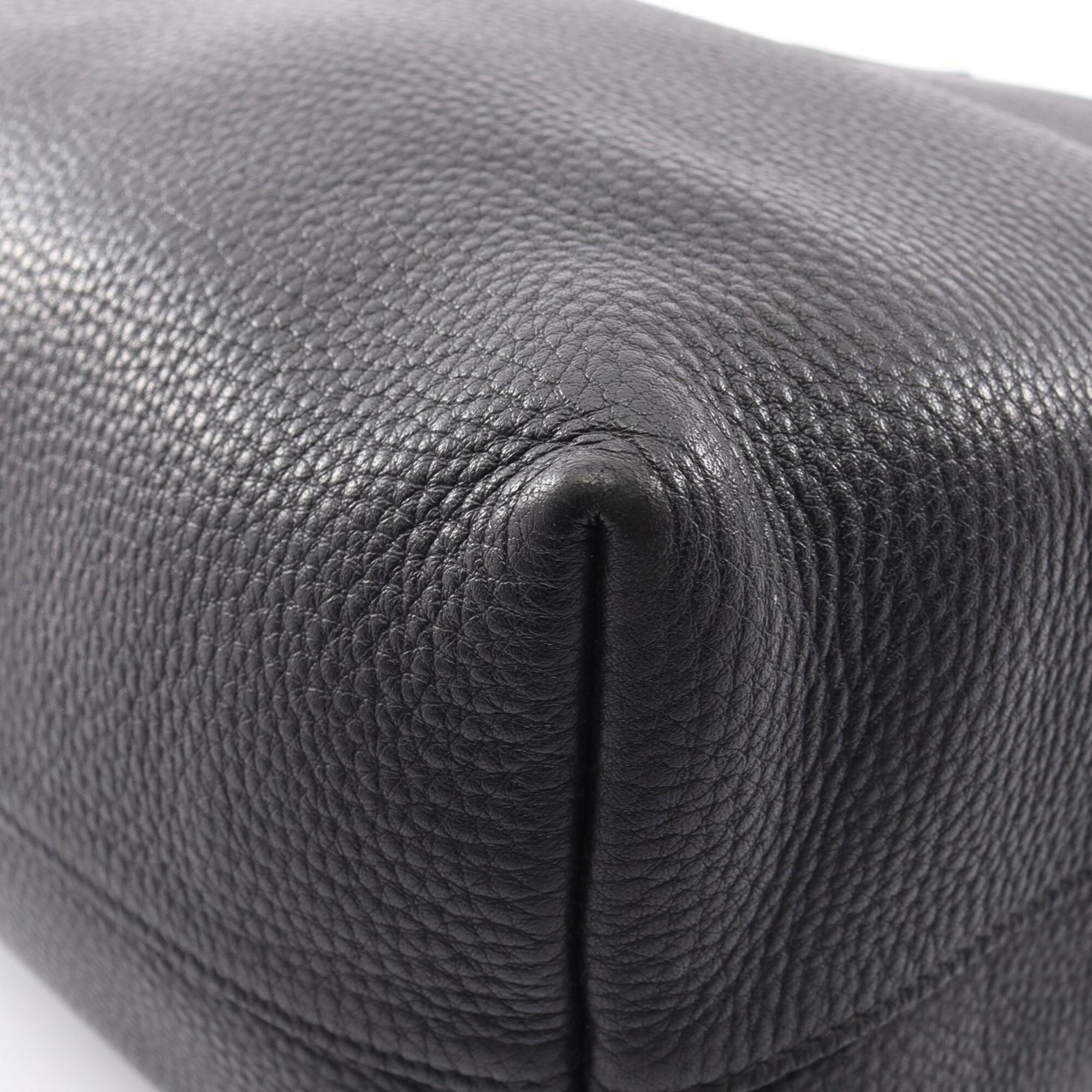 Prada Black Leather Handbag Tote Bag (Pre-Owned)