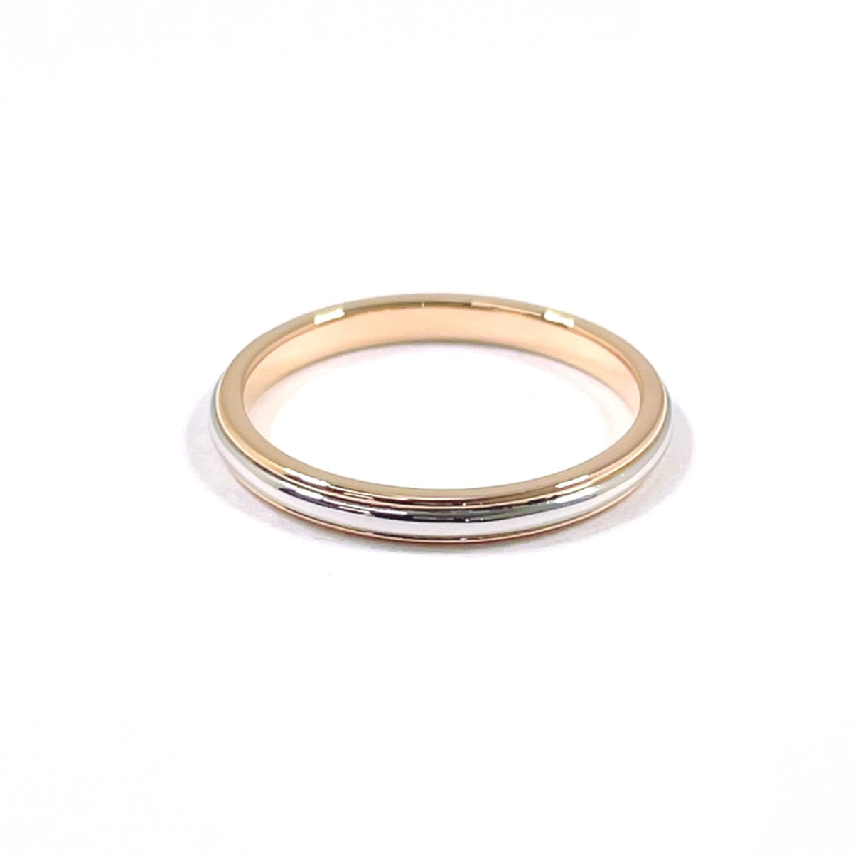 Tiffany Gold Silver Pink Gold (18K) Platinum 950 Band Ring (Pre-Owned)