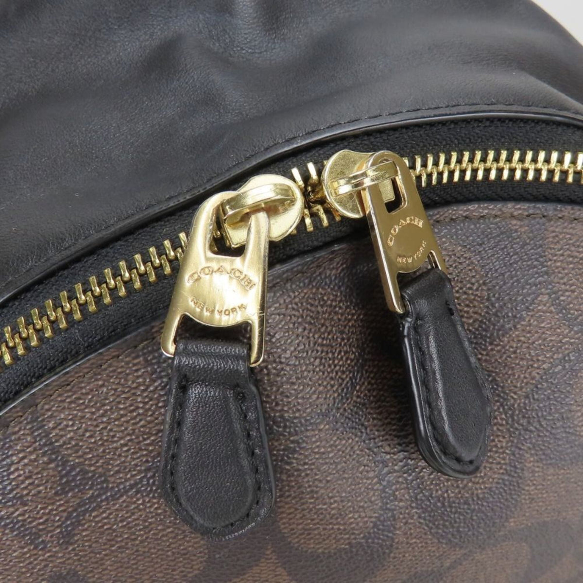 Coach Signature Black Dark Brown Pvc Leather Backpack (Pre-Owned)