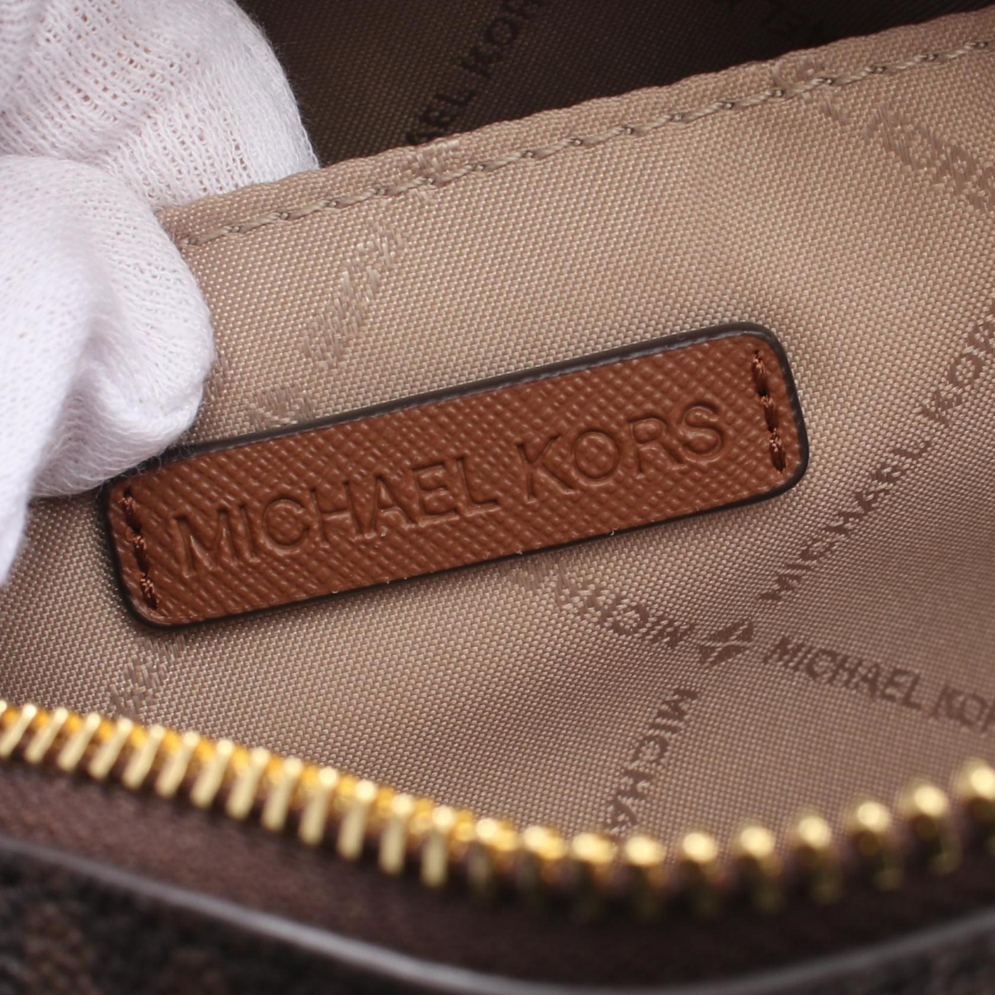 Michael Kors Brown Coated Canvas Leather Shoulder Bag (Pre-Owned)