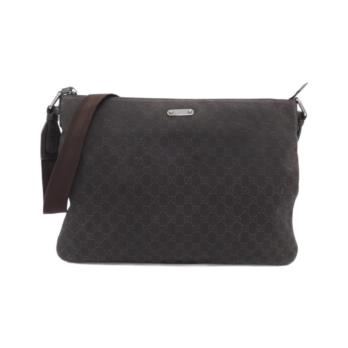 Gucci Dark Brown Denim Shoulder Bag (Pre-Owned)