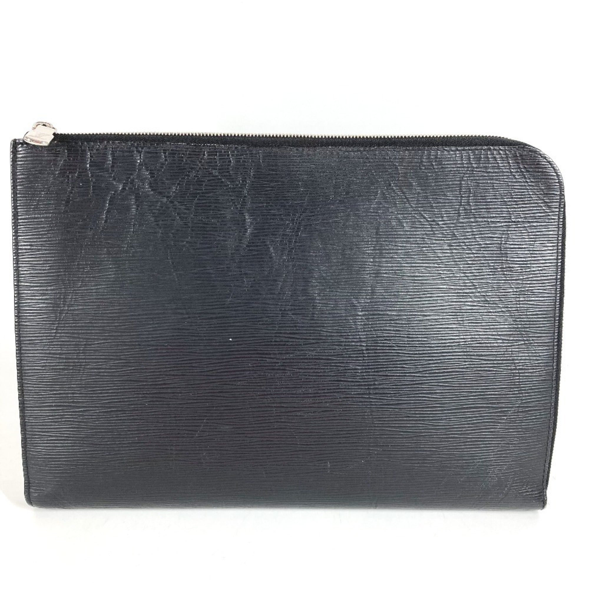 Bvlgari Black Gray Pvc Leather Pochette Shoulder Bag (Pre-Owned)
