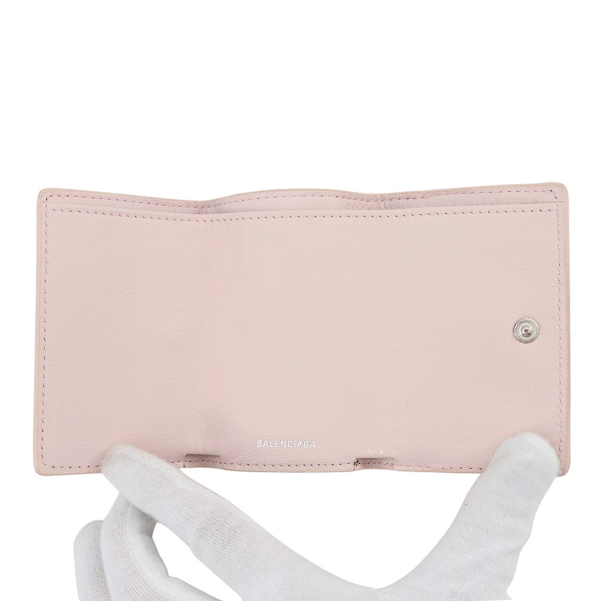 Balenciaga Pink Leather Wallet (Tri-Fold) (Pre-Owned)