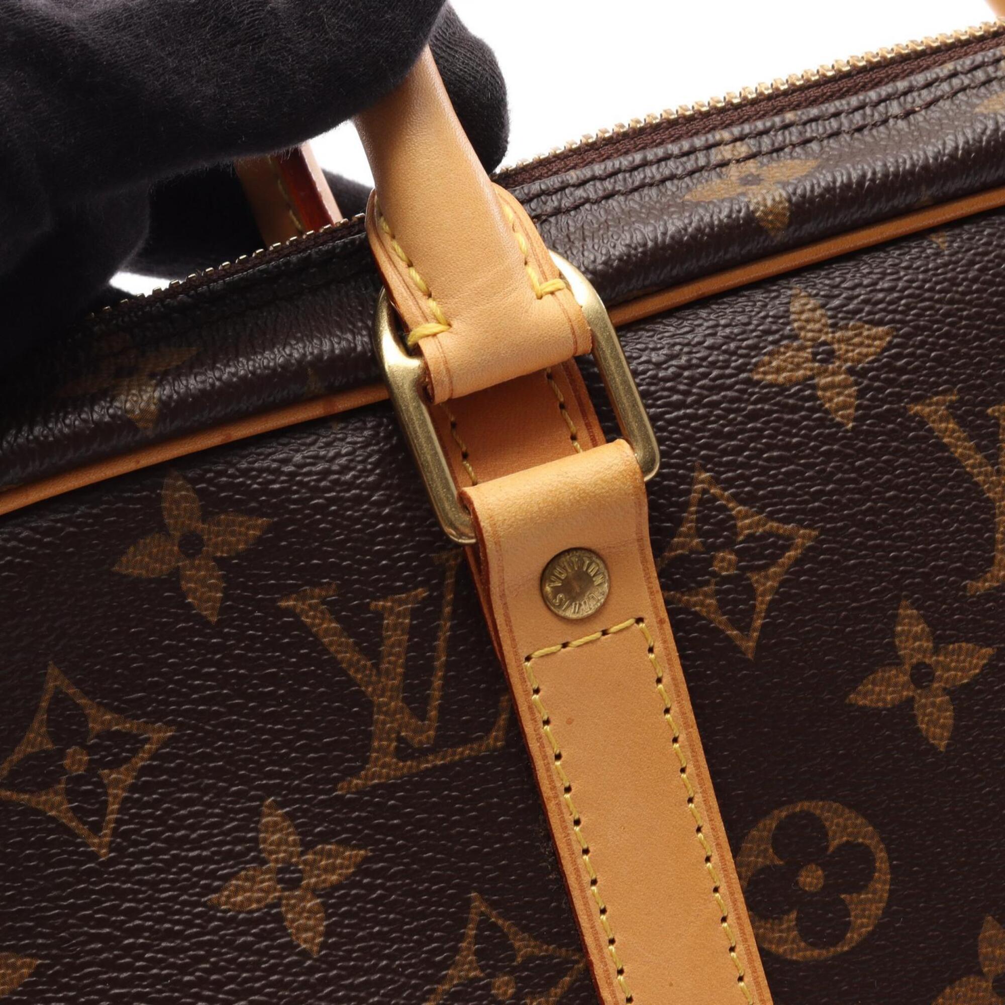 Louis Vuitton Brown Coated Canvas Leather Briefcase Handbag (Pre-Owned)