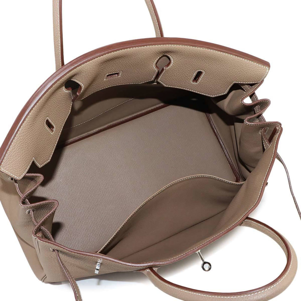 Hermes Etoupe Gray Togo Leather Handbag (Pre-Owned)