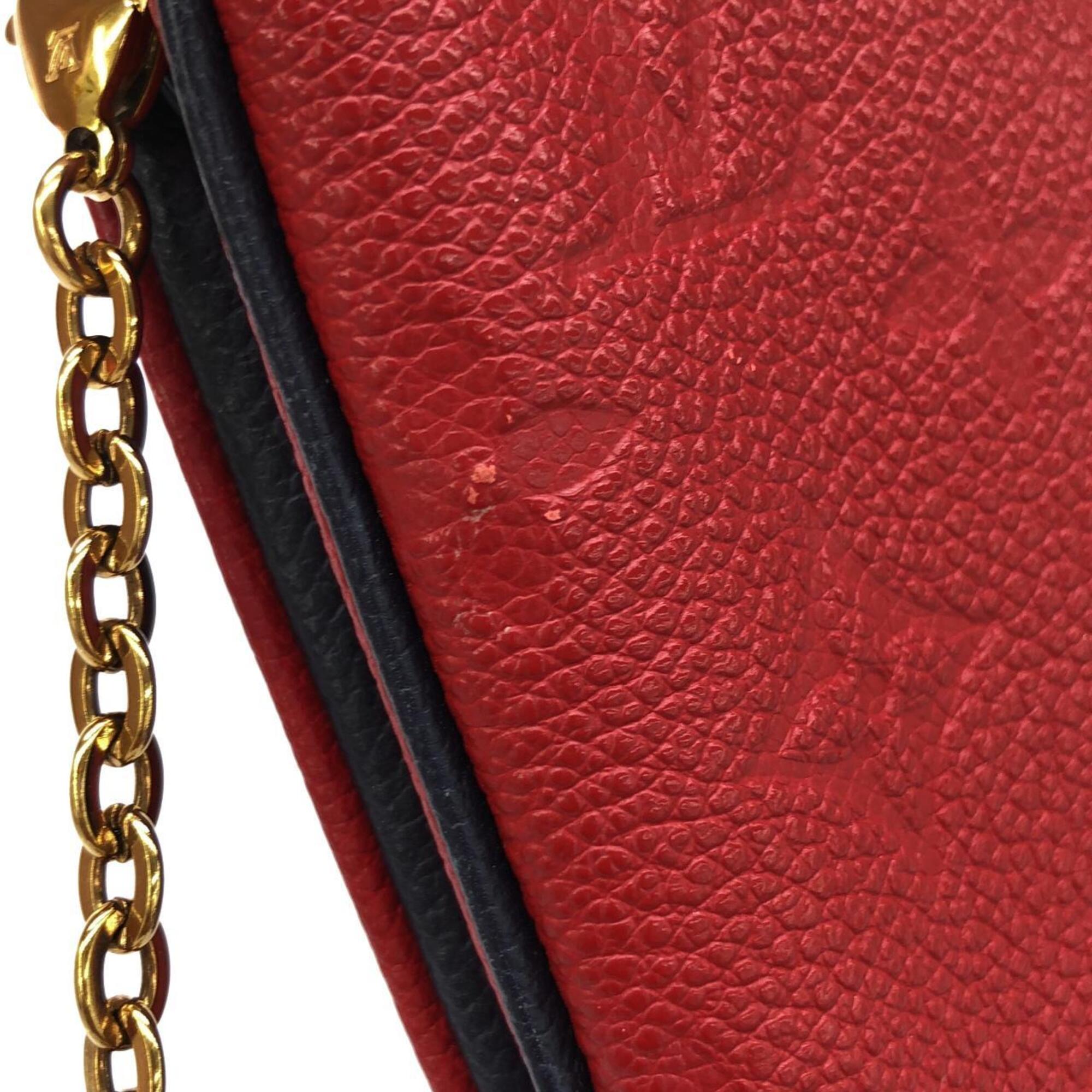 Louis Vuitton Marine Rouge Leather Pochette Shoulder Bag (Pre-Owned)