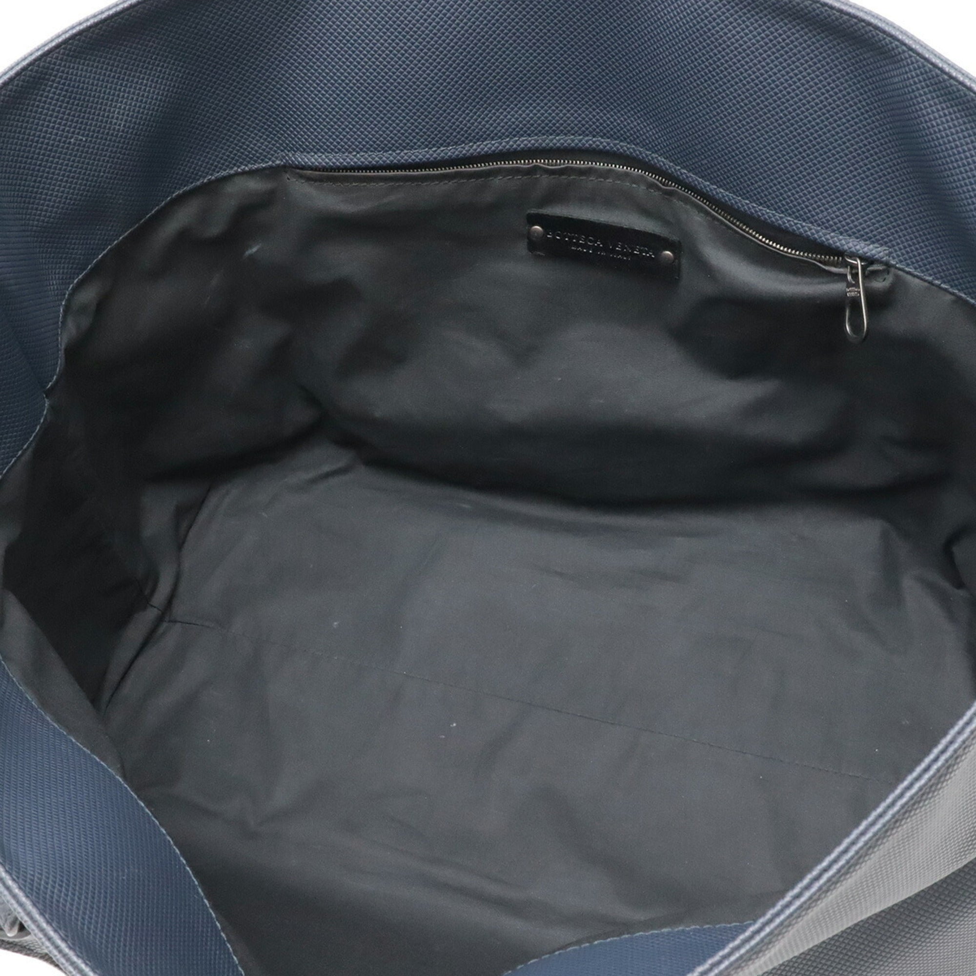 Bottega Veneta Black Navy Coated Canvas Leather Shoulder Bag Tote Bag (Pre-Owned)