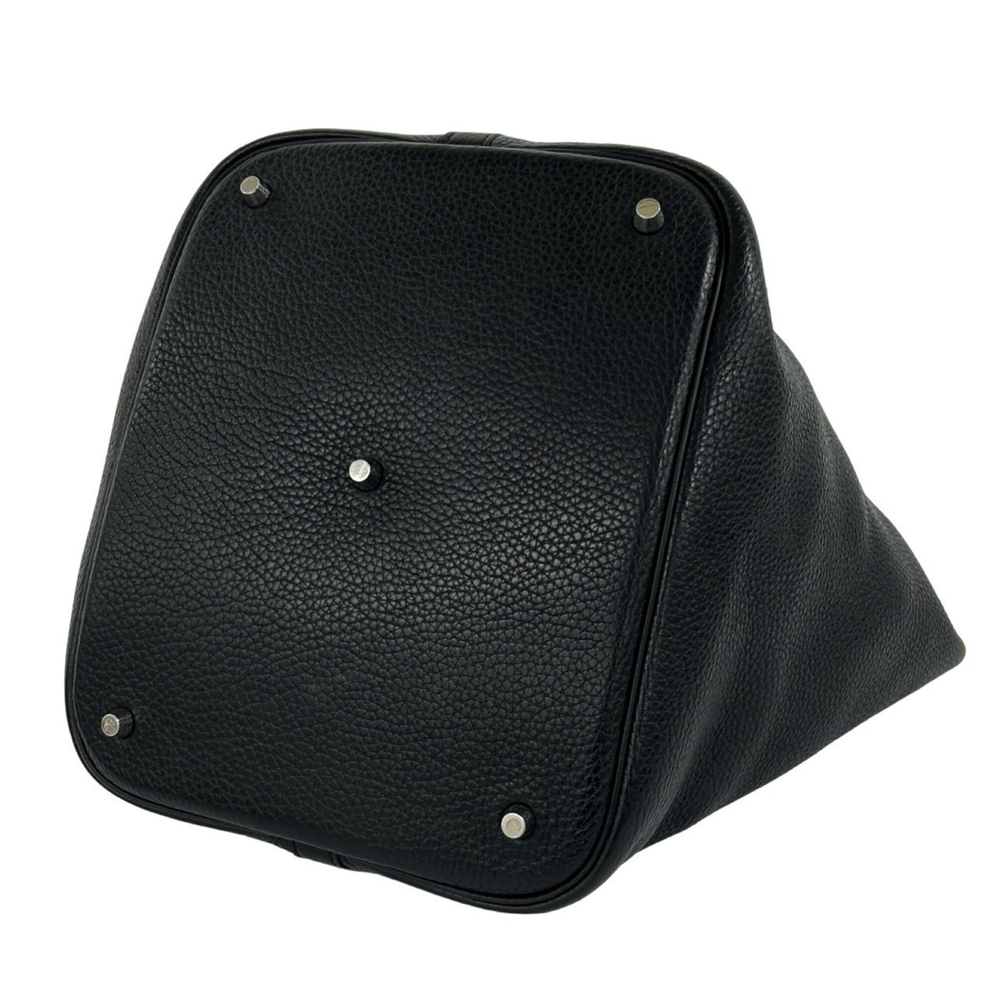 Hermes Black Taurillon Clemence Leather Handbag (Pre-Owned)