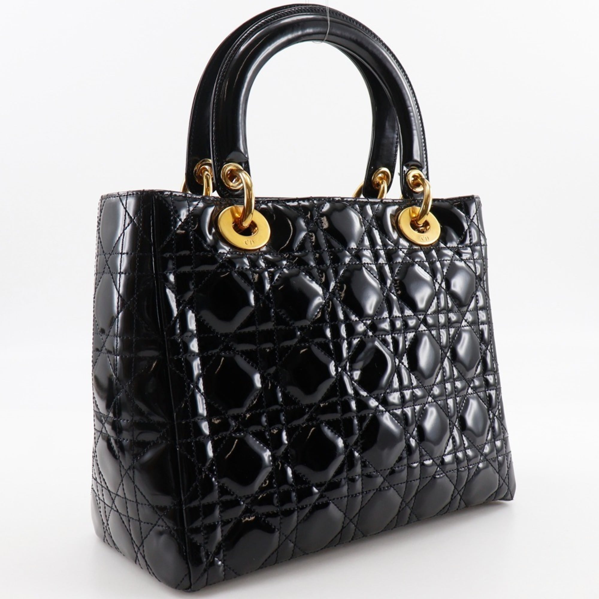 Christian Dior Black Patent Leather Handbag (Pre-Owned)