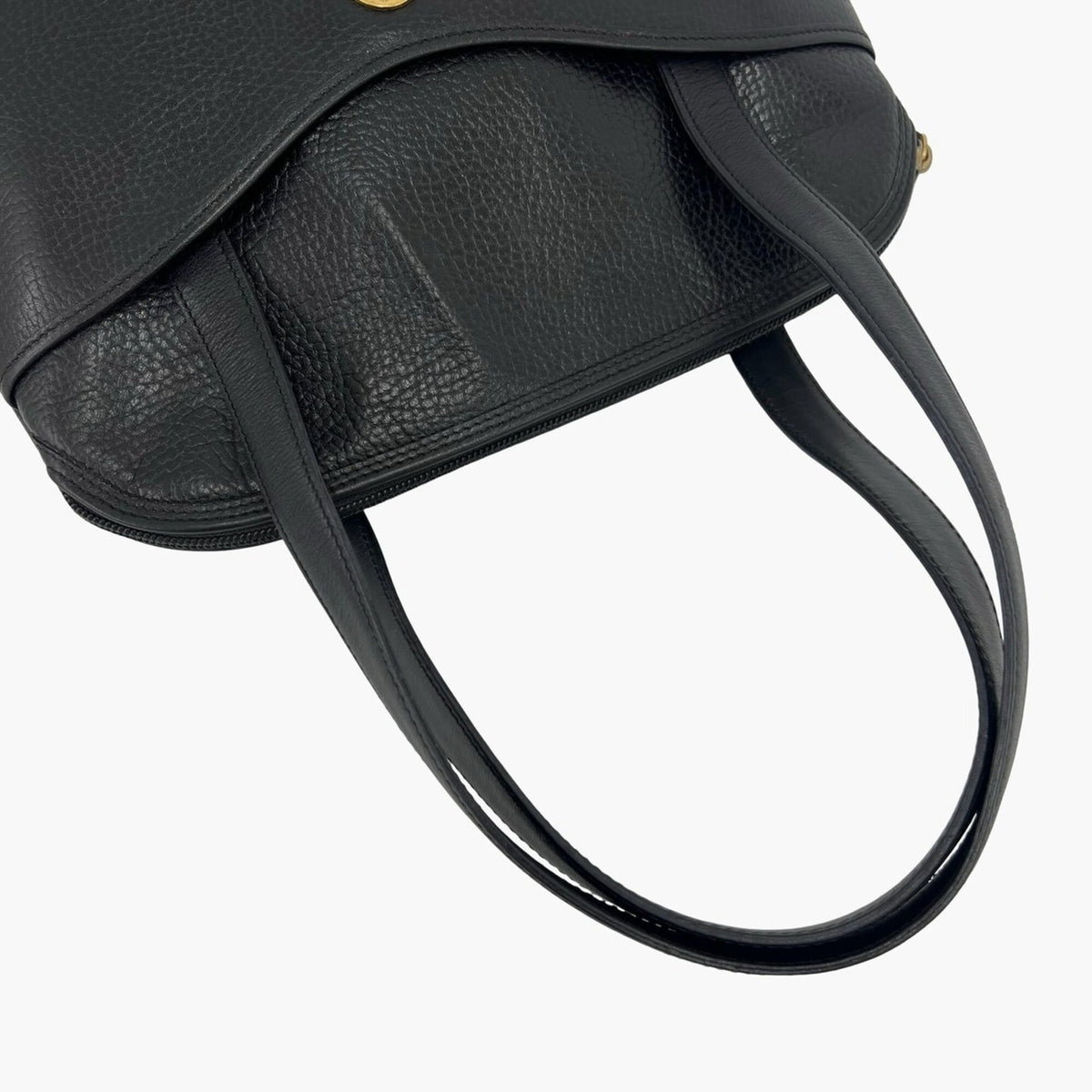 Christian Dior Black Leather Handbag Tote Bag (Pre-Owned)