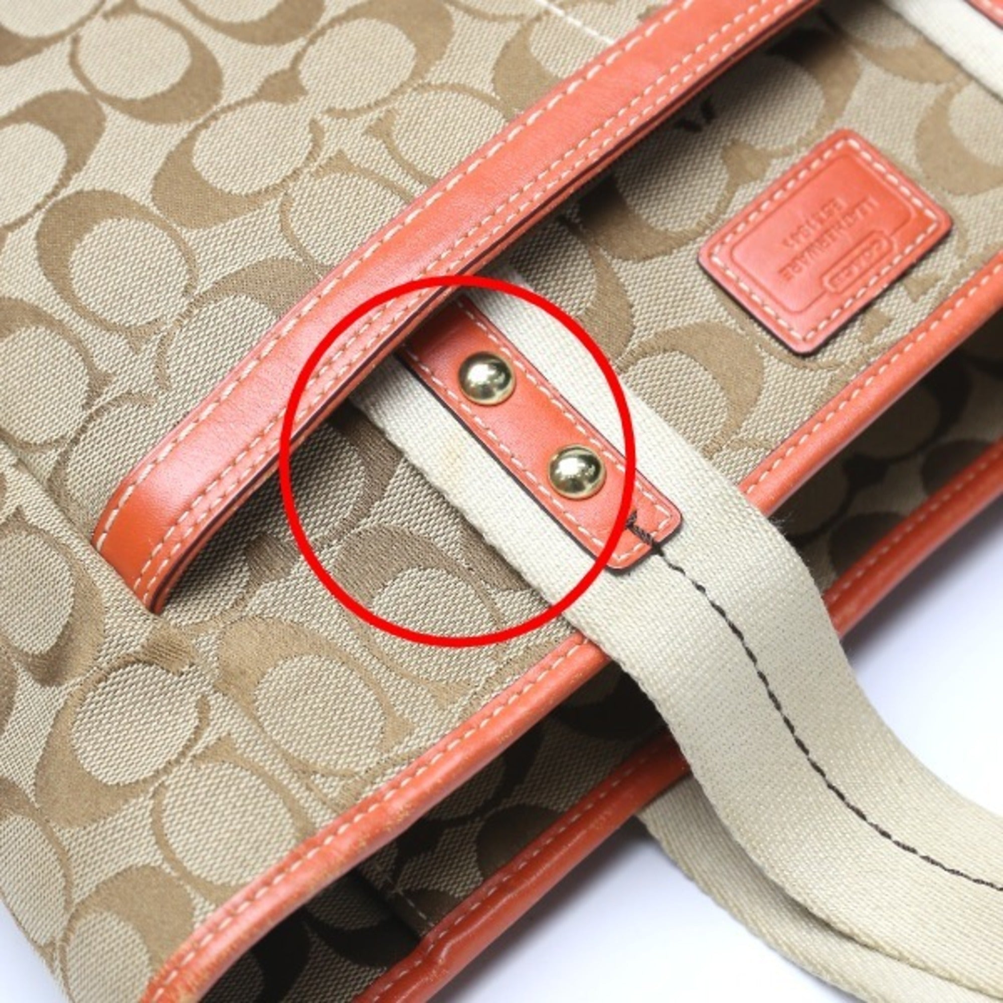 Coach Orange Signature Line Tote Bag (Pre-Owned)