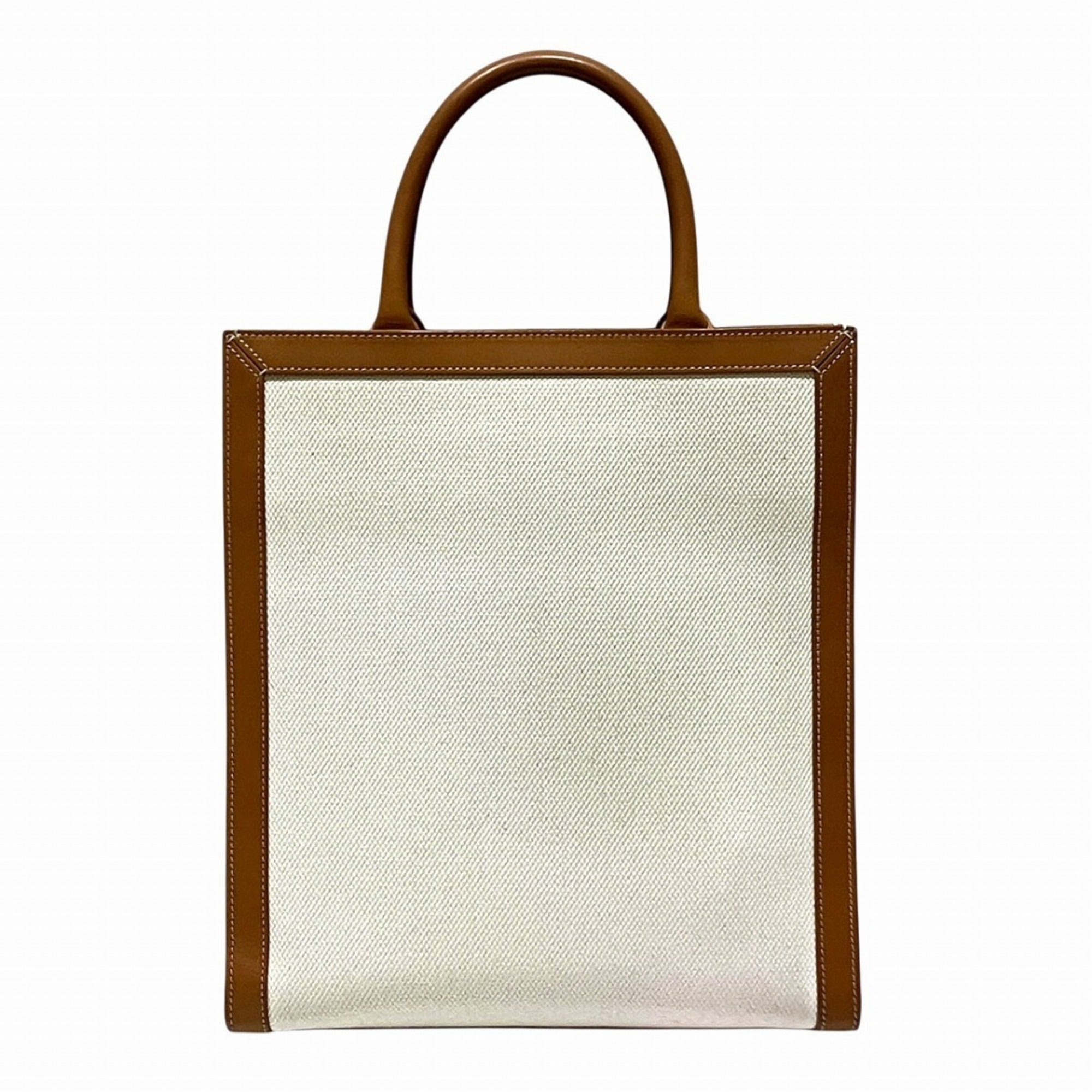 Celine White Canvas Leather Tote Bag (Pre-Owned)
